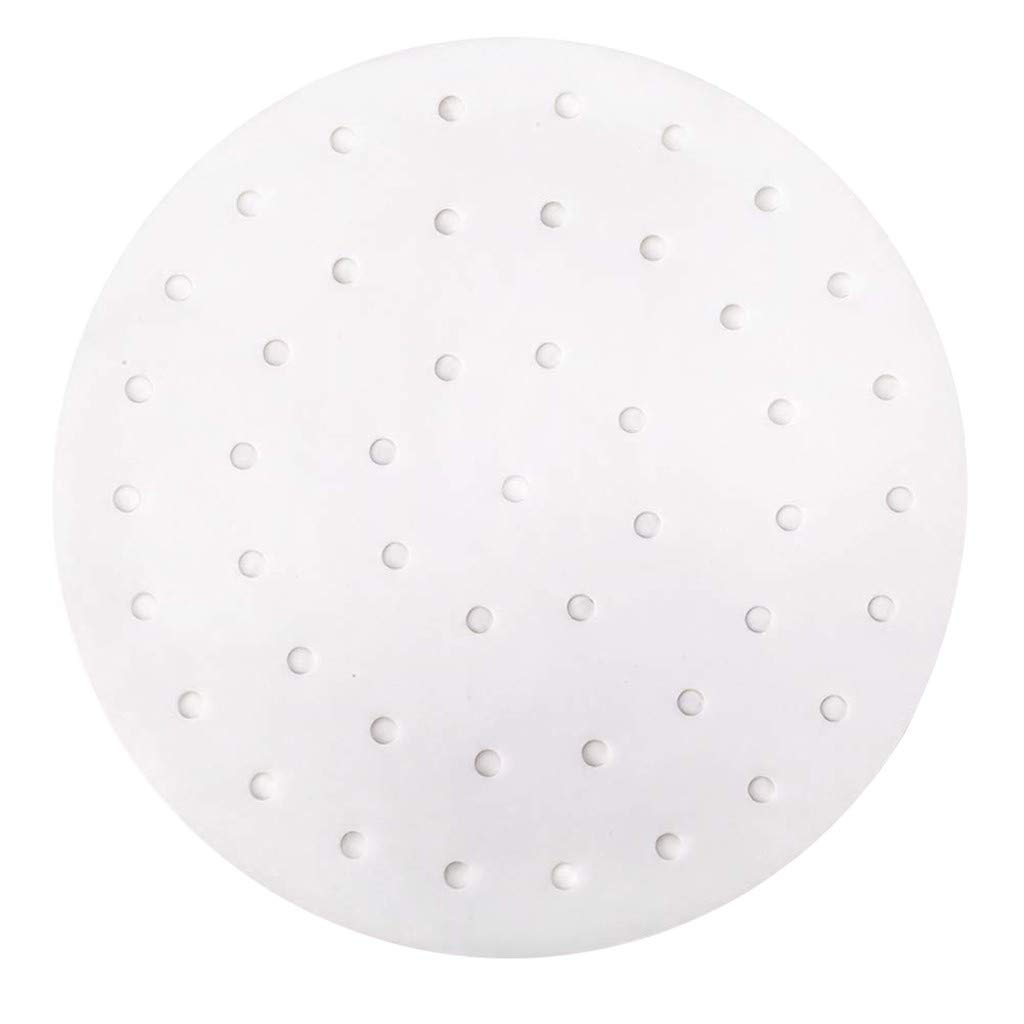 100PCS Bamboo Air Disposable Perforated Parchment Paper Liners for Steamer & Round Fryer - Eco-Friendly Kitchen Baking Accessories for Cooking, Meal Prep & Restaurant Use