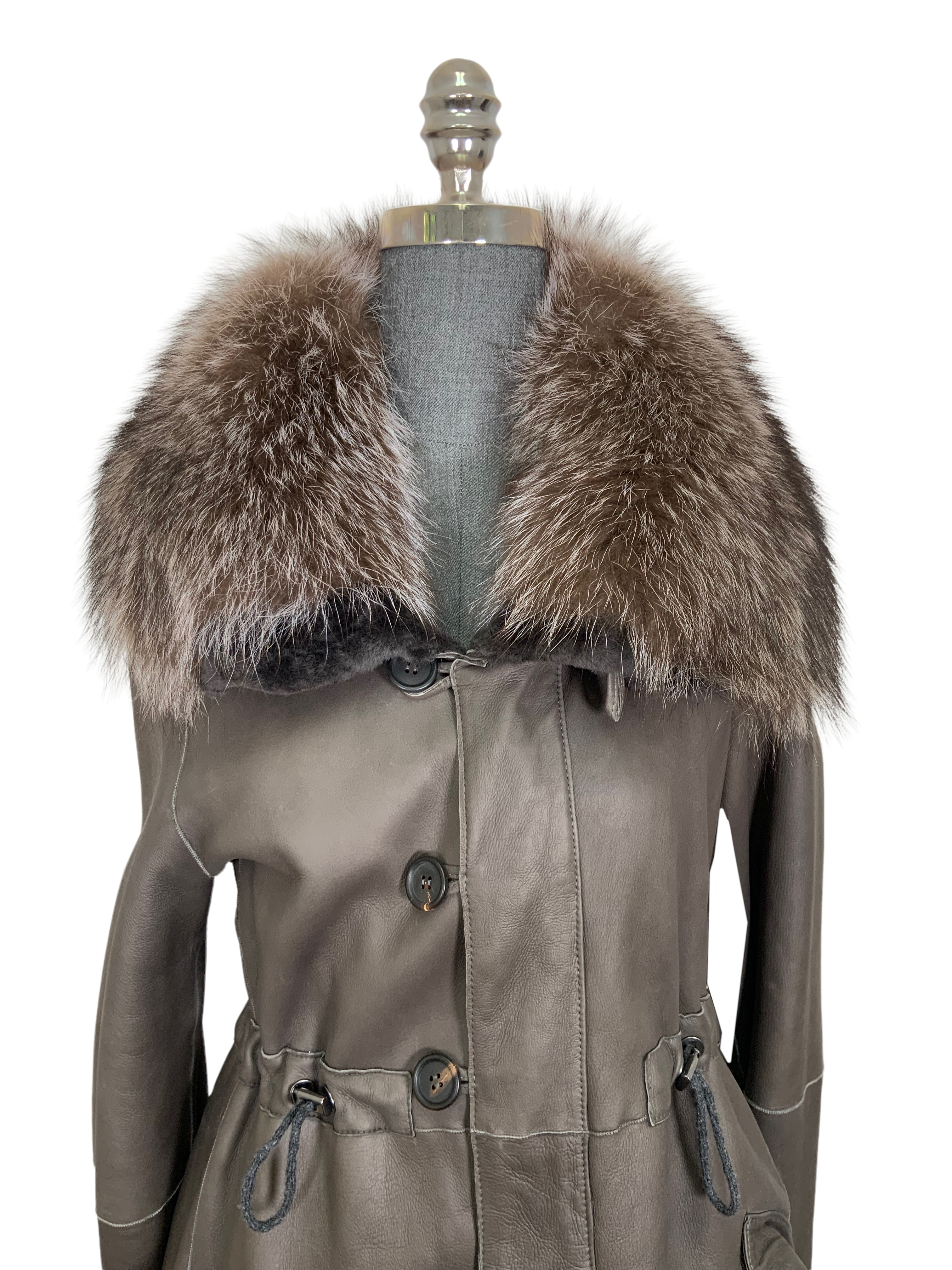 Brunello Cucinelli Genuine Leather Raccoon Fur Parka Jacket - Size M | Luxury Winter Coat for Men | Perfect for Cold Weather & Outdoor Adventures