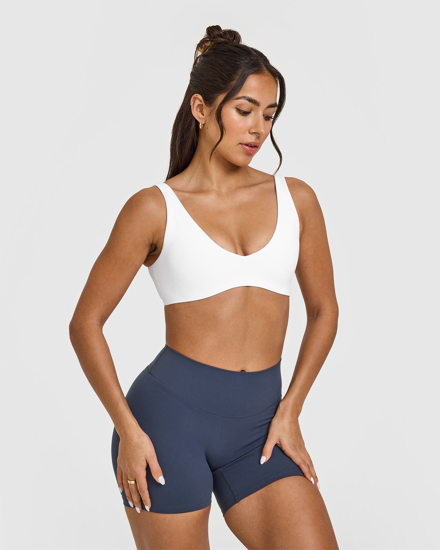 SoftMotion™ Scoop Back Bralette - Comfortable Wireless Bra for Women in White | Perfect for Yoga, Lounge & Everyday Wear
