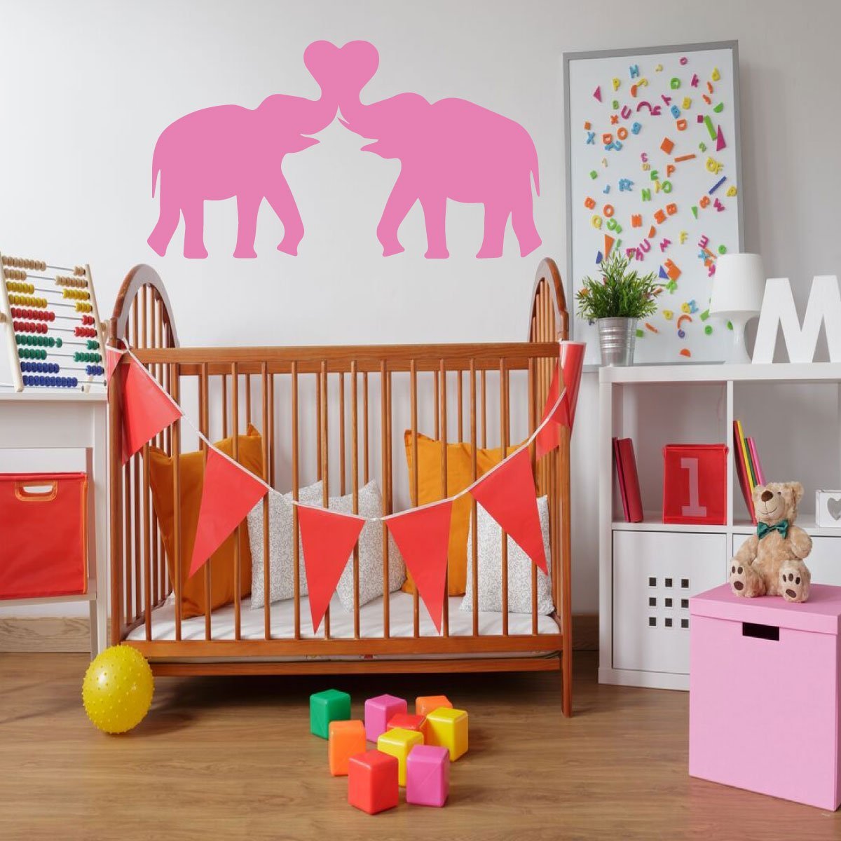 Personalized Elephant Nursery Wall Decal - Cute Vinyl Sticker for Baby Room, Kids Bedroom & Playroom Decor - Perfect for Themed Nurseries, Birthday Parties & Baby Showers