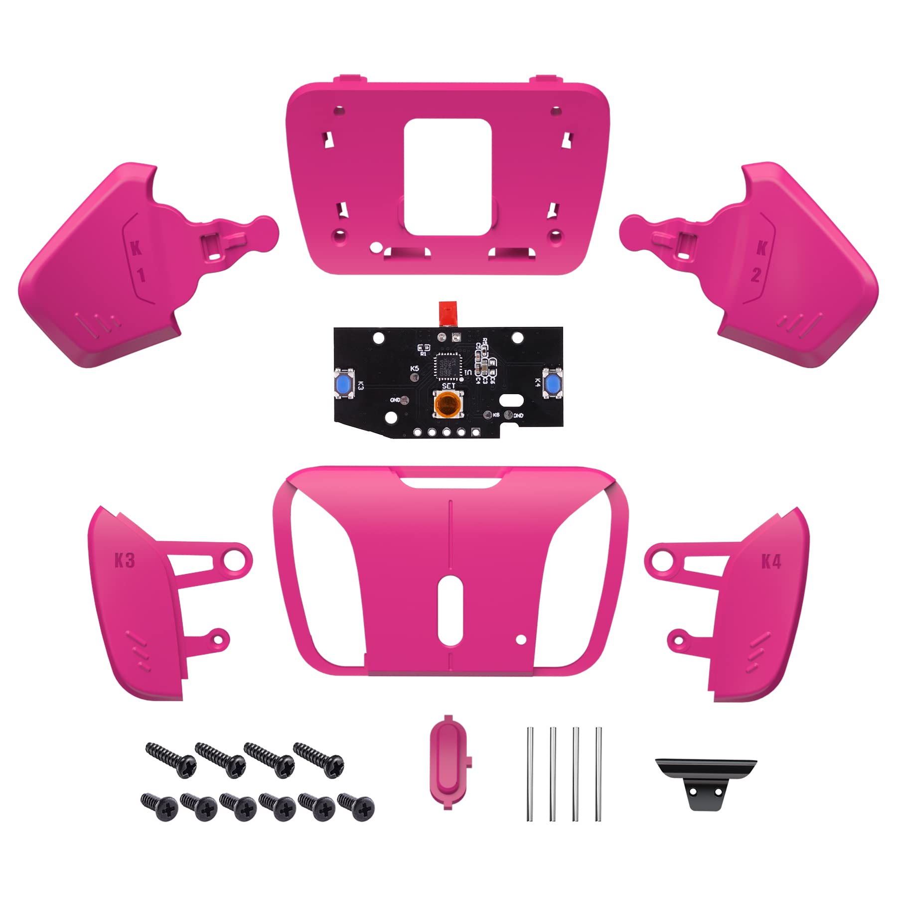 eXtremeRate RISE4 Replacement Back Paddles & Remapper Board for PS5 Controller - Customizable K1K2K3K4 Back Buttons & PCBA Board (Not Full RISE4 Kit) in Nova Pink | Enhanced Gaming Performance for FPS, Racing & Action Games