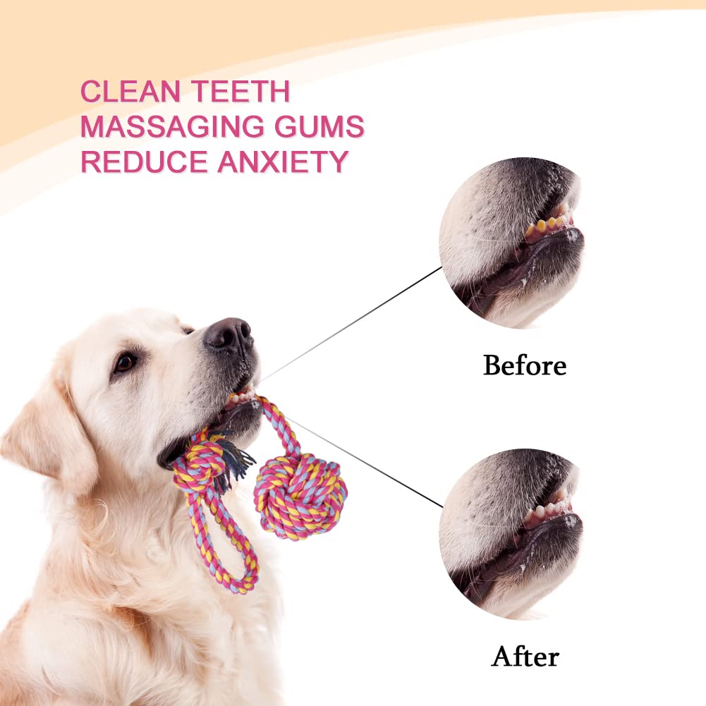 Durable Dog Rope Toys - Pack of 2 Interactive Braided Cotton Chew Toys for Teeth Cleaning & Dental Health | Perfect for Playtime, Training & Puppy Teething Relief