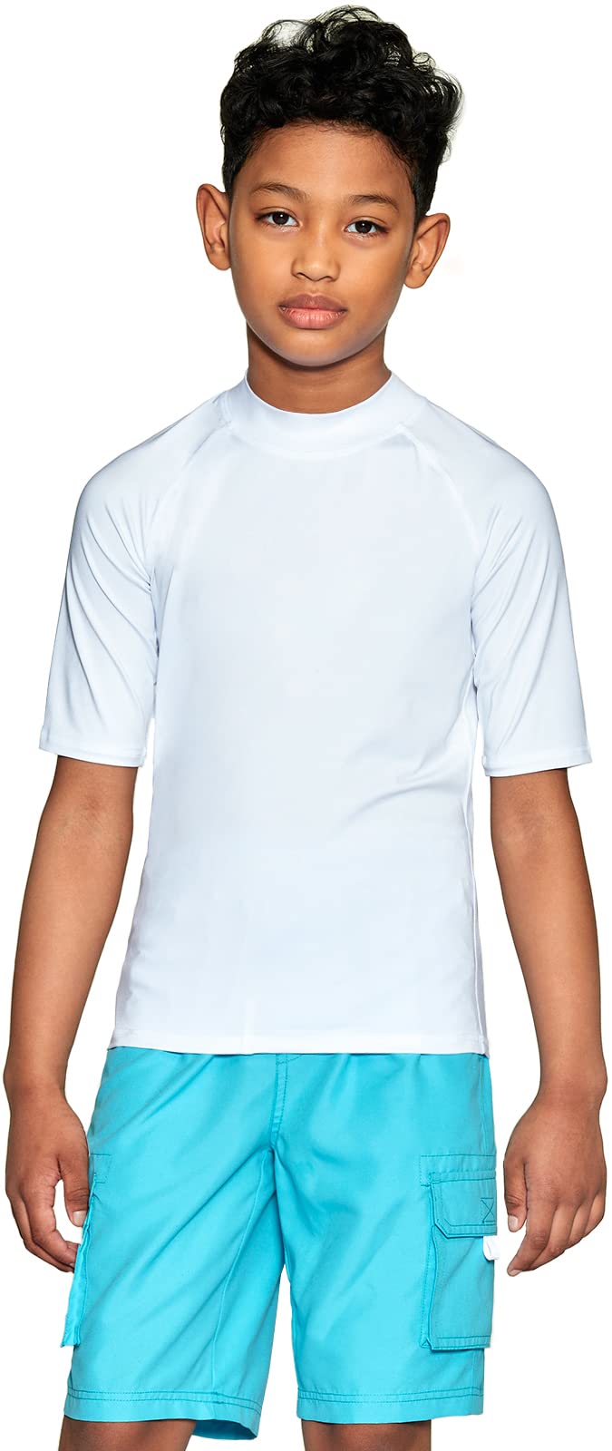 TSLA UPF 50+ Kids Sun Protection Rash Guard Shirt - Short Sleeve UV Swim Top for Boys & Girls - Lightweight Quick-Dry Surf & Swimwear for Beach, Pool & Water Sports