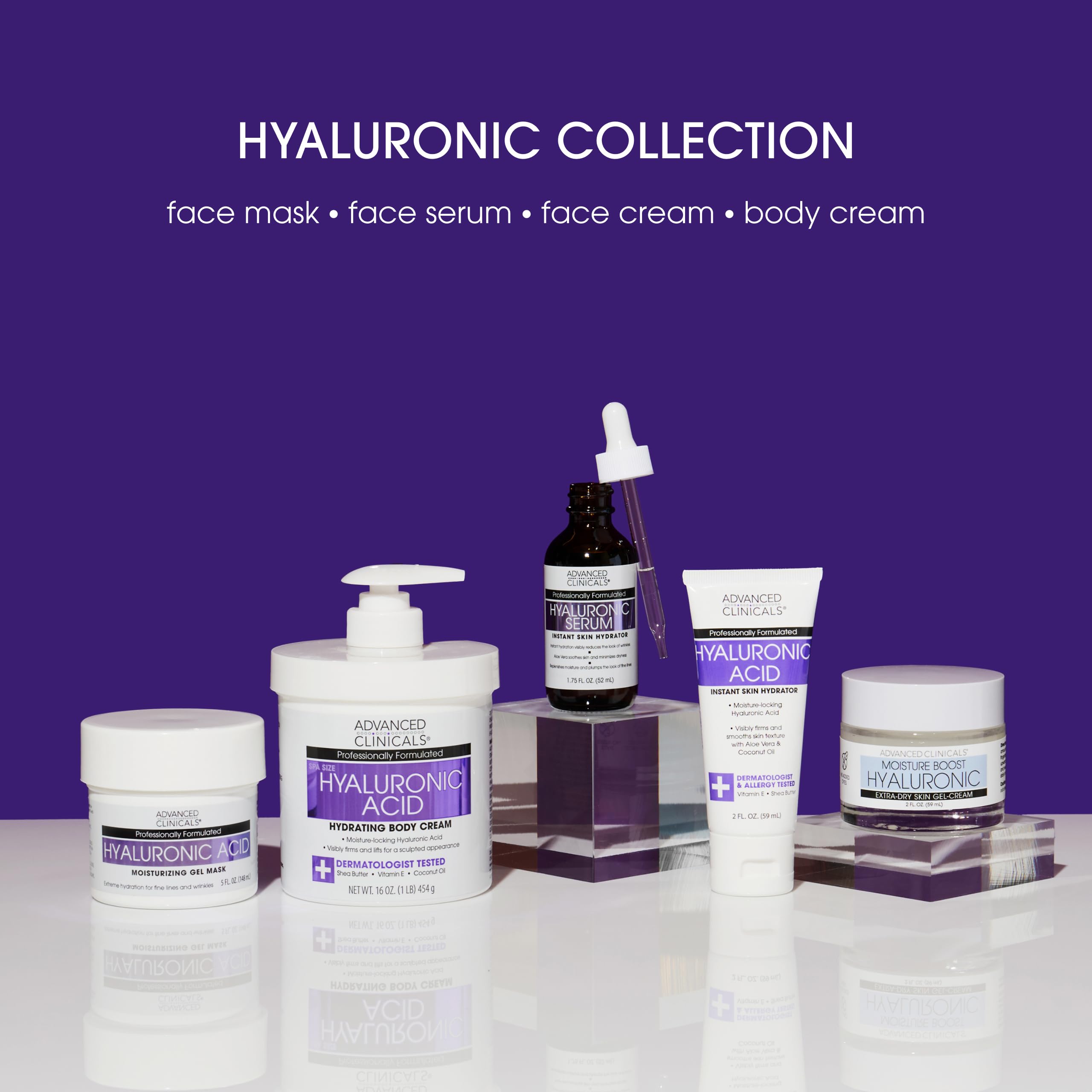 Advanced Clinicals Hyaluronic Acid Body Lotion & Face Moisturizer with Vitamin E - Hydrating Firming Lotion for Wrinkles, Stretch Marks & Dry Skin | 16 Oz Skin Care | Perfect for Daily Hydration & Anti-Aging Routine