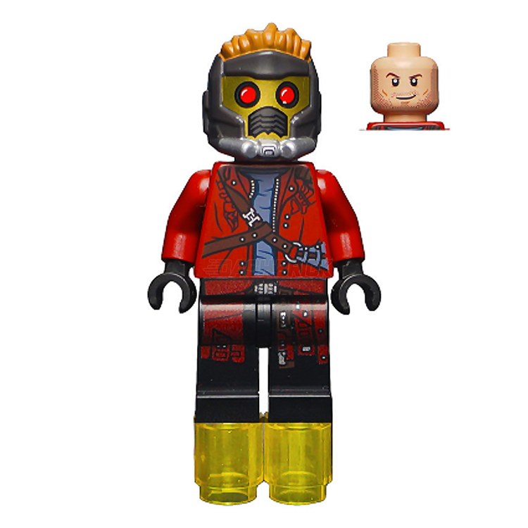 Original LEGO Minifigure Star Lord with Mask & Open Jacket - Guardians of The Galaxy Marvel Superhero Collectible (2014 Version) | Perfect for Display, Gifts & Marvel Fans
