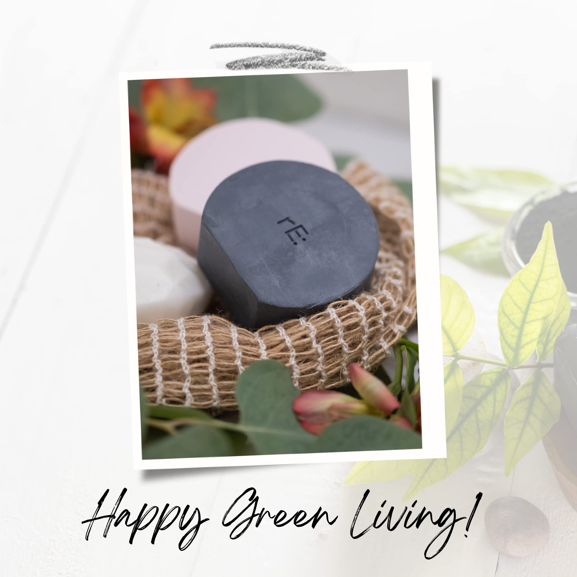 REKURATOR Activated Charcoal Detoxifying Shampoo Bar with Brown Rice Extract - Sulfate Free, Paraben Free, Vegan & Cruelty Free Hair Care for Dry Scalp - Zero Waste Shampoo Bar for Travel, Camping & Eco-Friendly Lifestyle