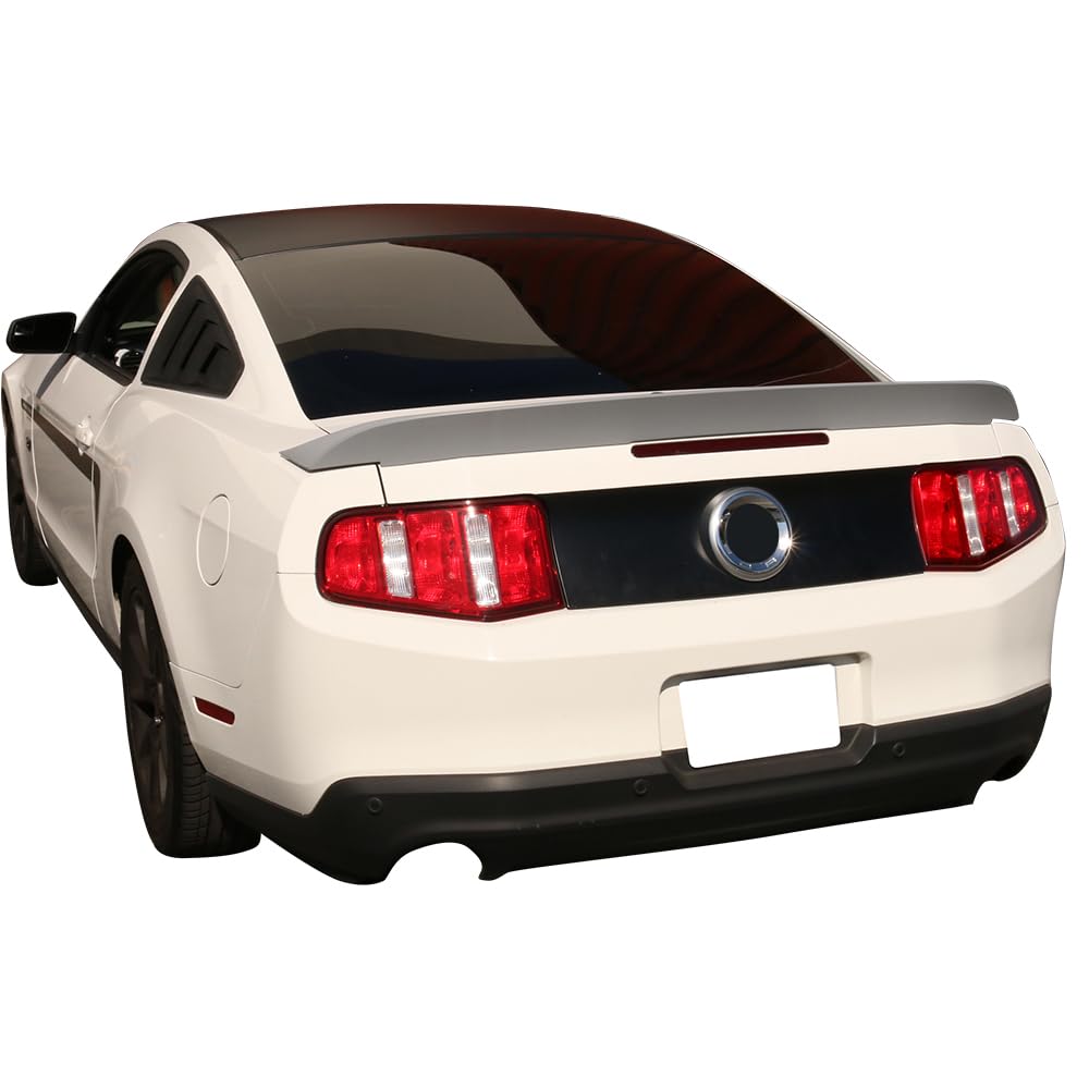 IKON MOTORSPORTS D-Style Trunk Spoiler for 2010-2014 Ford Mustang | Unpainted ABS Rear Wing Deck Lid | Enhances Aerodynamics & Sporty Look | Perfect for Car Enthusiasts & Street Racing