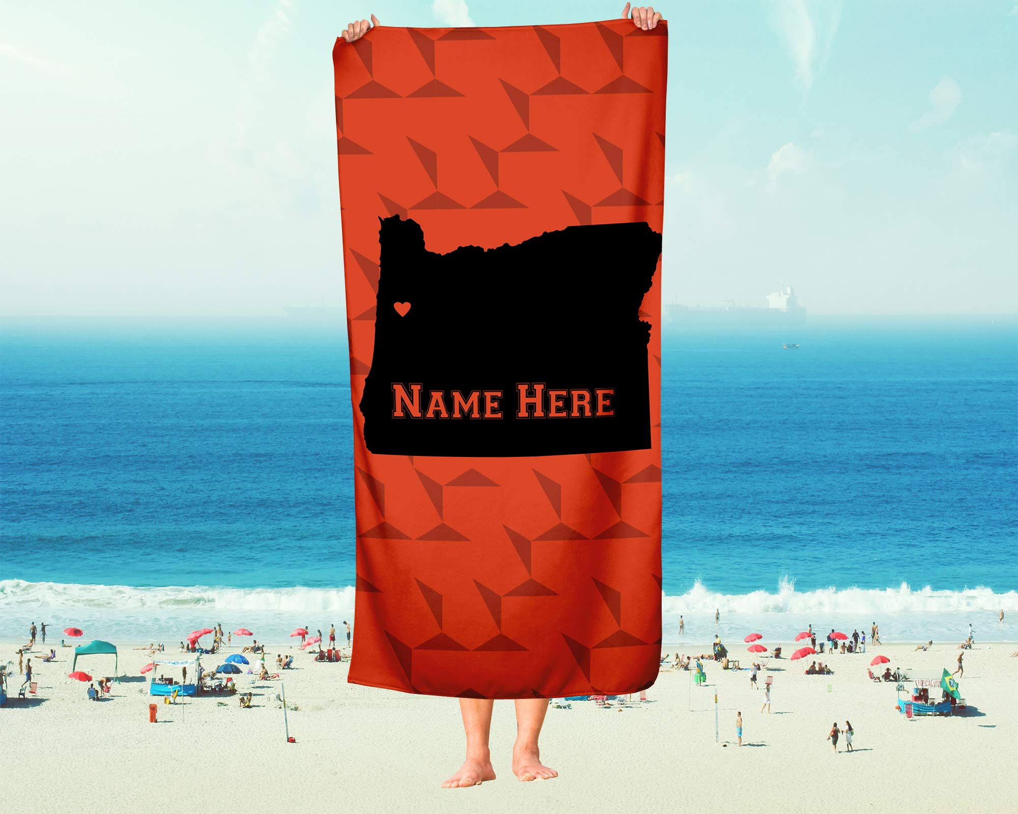Custom Oregon State Pride Beach & Bath Towel - Personalized Medium & Large Towels for Adults & Kids - Perfect for College Football, Basketball Games, Beach Trips & Home Decor
