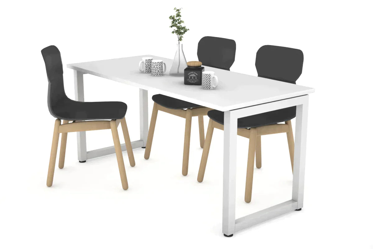Quadro Loop Legs Table - 1400L x 700W Modern Dining Table with Metal Frame, Sturdy & Stylish for Home, Office, Restaurant Use