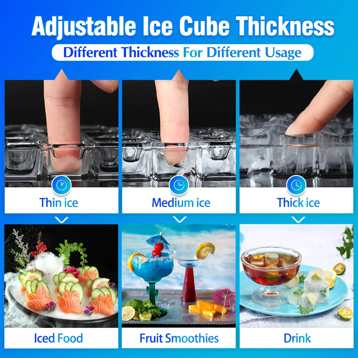 Portable Countertop Ice Maker Machine - 44Lbs/24H, Self-Cleaning, Makes 24 Ice Cubes in 15 Mins - Compact Ice Maker with Scoop & Basket for Home, Kitchen, Office, Bar, RV & Outdoor Parties