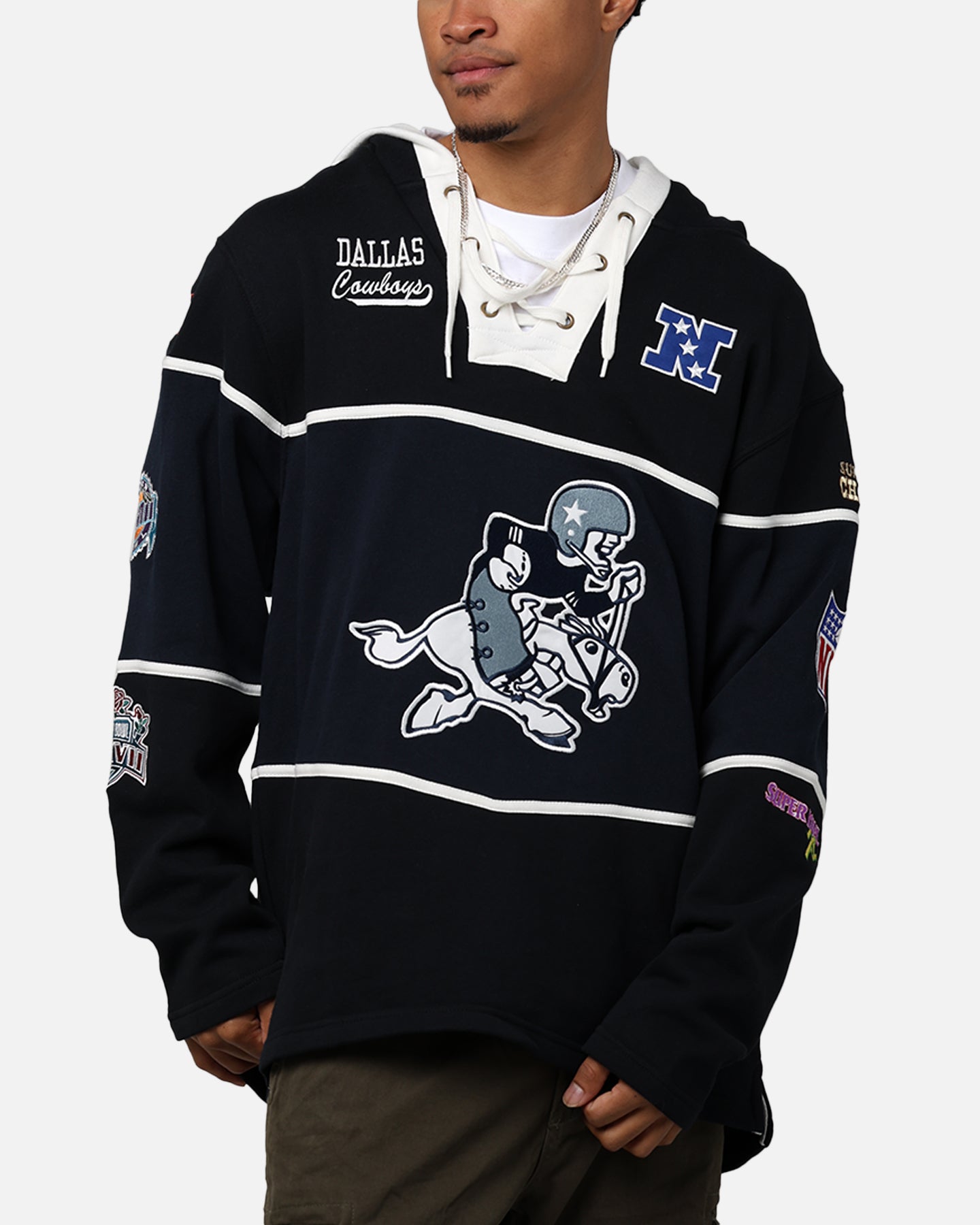 47 Brand Dallas Cowboys Super Bowl Gridiron Hoodie for Men - Jet Black NFL Football Fan Apparel - Perfect for Game Day & Casual Wear