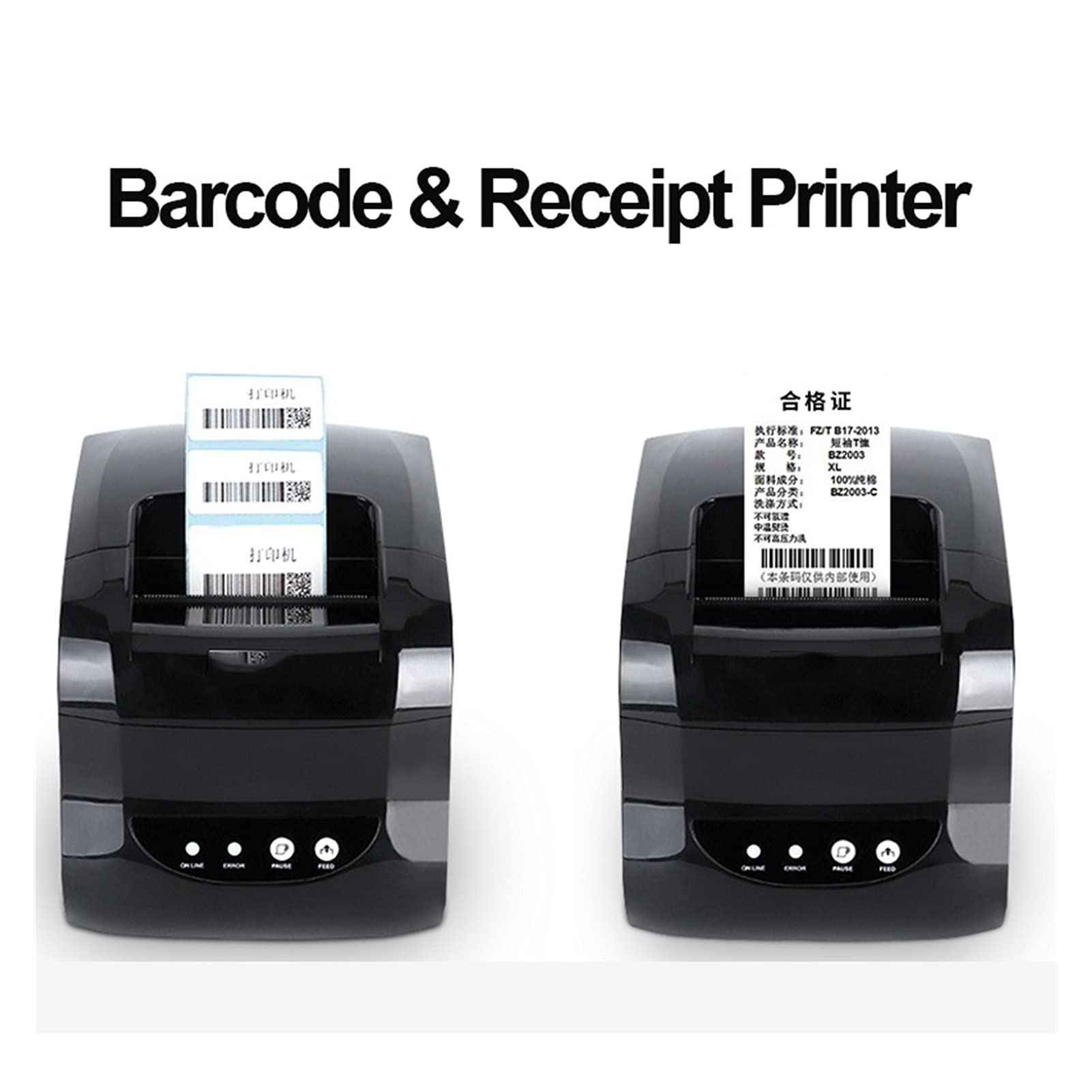 Thermal Label Printer - 20-80mm Barcode Sticker Maker with USB Port for Shipping, Mailing, Filing & Organization | Perfect for Retail Stores, Warehouses & Home Office Use