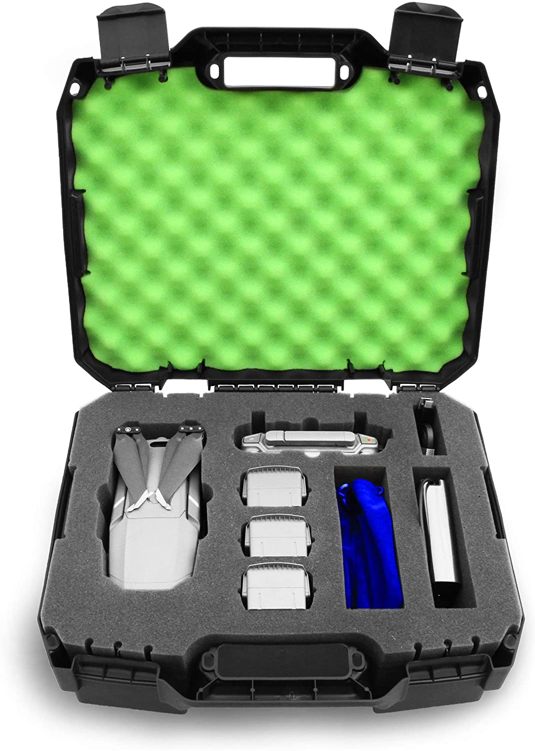 CASEMATIX Rugged Hard Case for DJI Mavic Pro 2 & Mavic 2 Zoom Drones - Protective Storage with Green Foam Interior (Case Only) - Perfect for Travel, Outdoor Adventures & Drone Accessories Protection