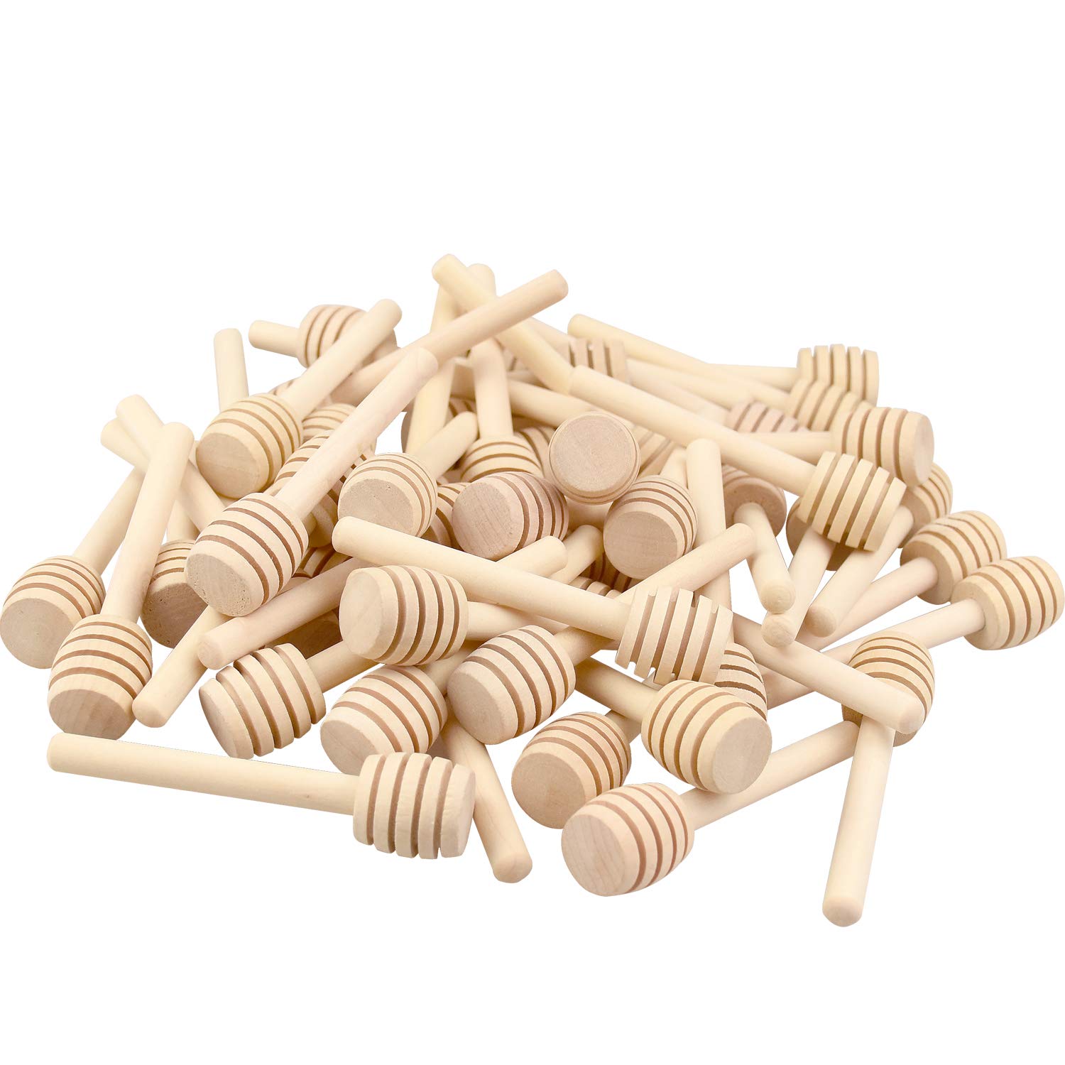 150 Pack 3 Inch Mini Wood Honey Dipper Sticks - Individually Wrapped Natural Wooden Honey Stirrers for Tea, Coffee, Yogurt & Baking - Perfect for Honey Jars, Gift Sets & Kitchen Use