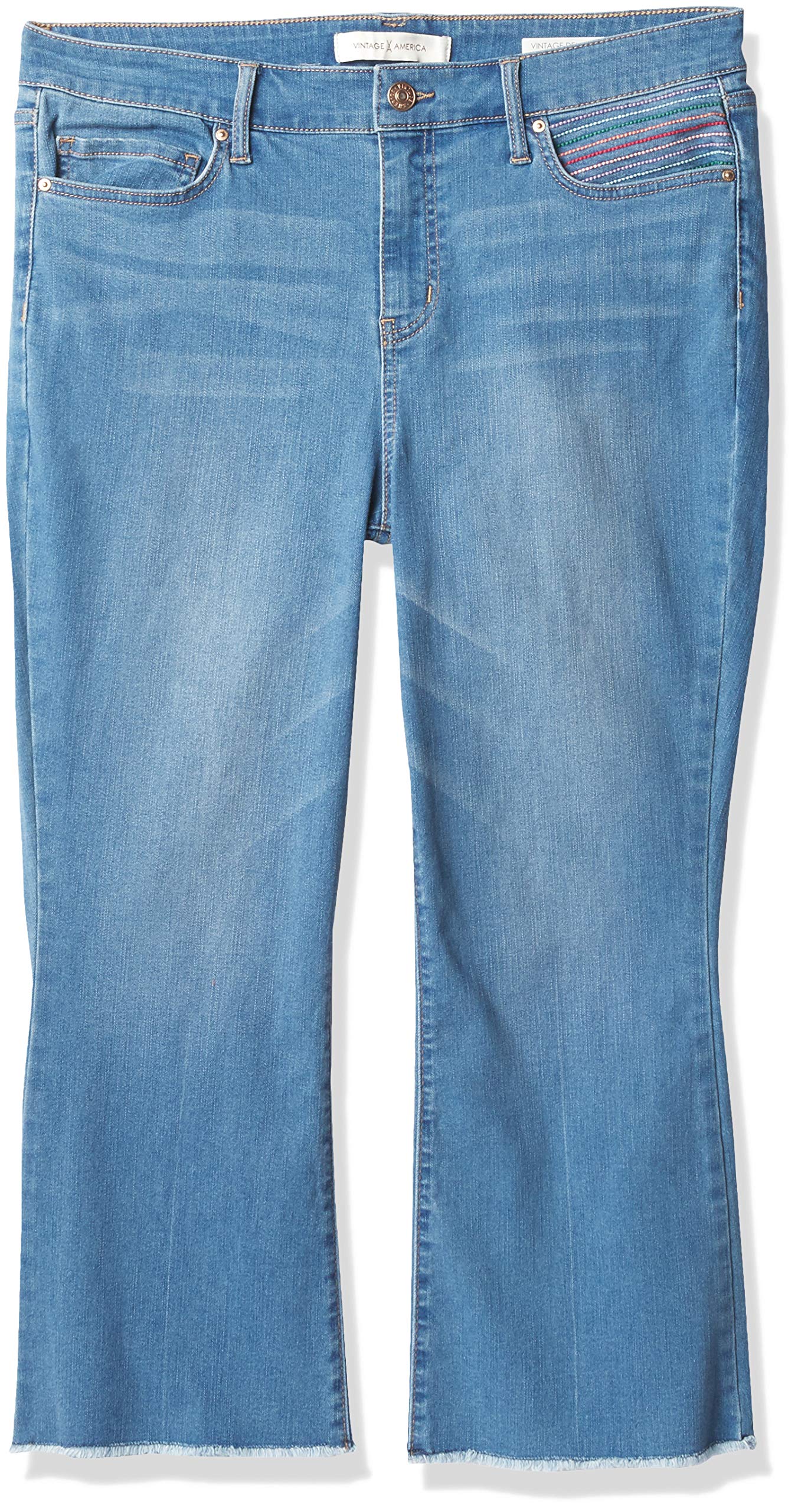 Vintage American Blues Women's Demi Boot Cut Jeans - Retro High Waisted Denim Pants for Casual Wear & Everyday Style