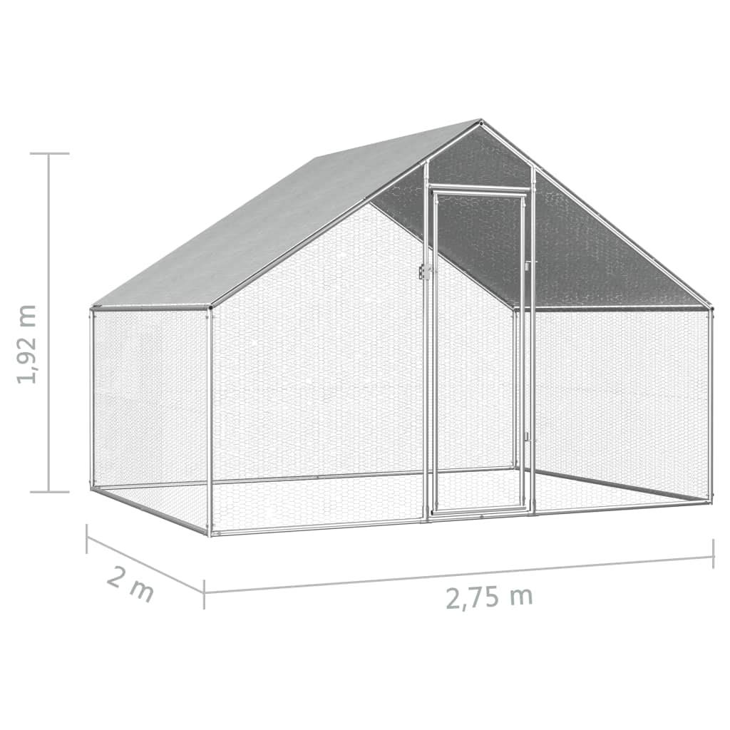 FAMIROSA 9' x 6.6' x 6.3' Walk-in Chicken Coop with Galvanized Steel Wire Mesh, PE Roof Cover & Lockable Door - Outdoor Poultry House for Hens, Ducks, Geese & Rabbits - Perfect for Backyard Gardens, Farm Use & Pet Enclosures