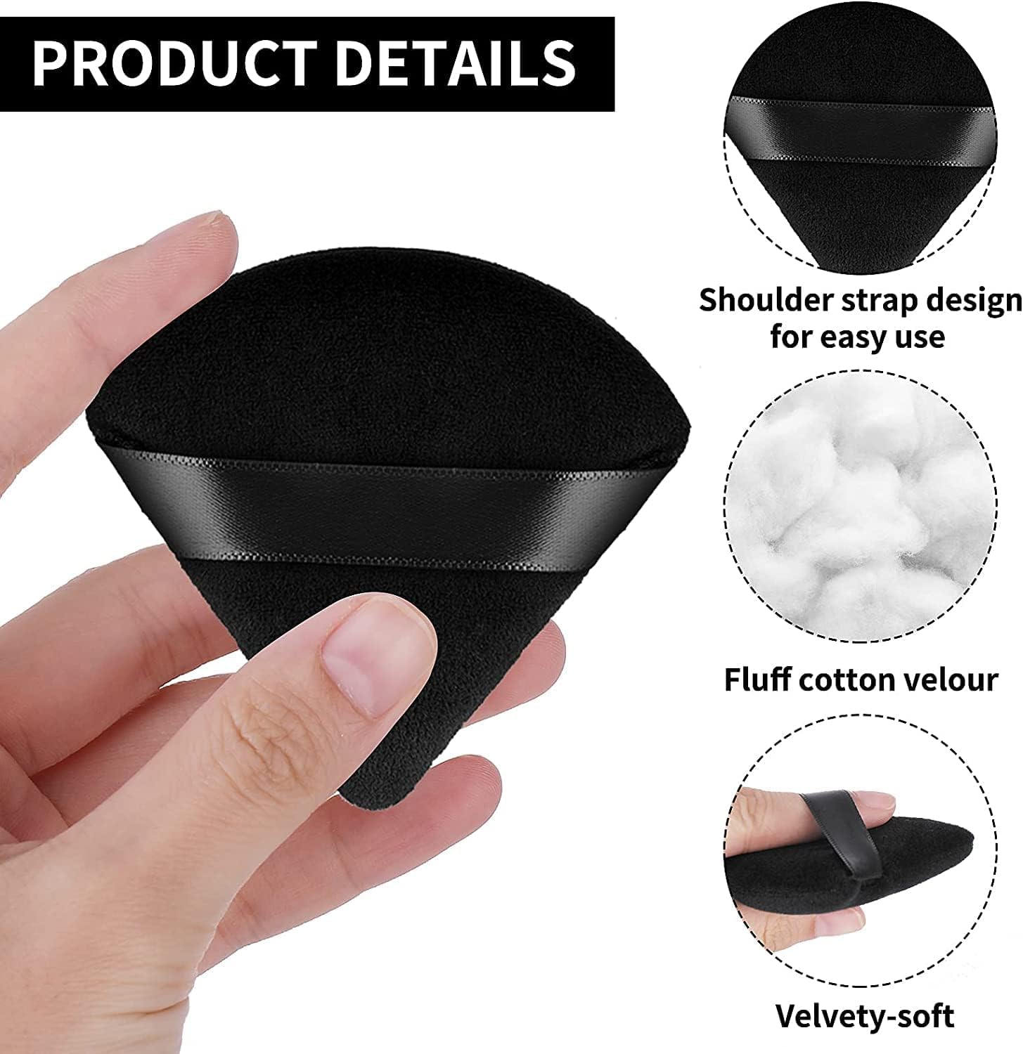 6-Piece Triangular Velour Powder Puffs - Soft Makeup Sponge for Loose & Body Powder - Wet/Dry Foundation Blender for Contouring & Highlighting - Multicolor Beauty Tools (Perfect for Professional Makeup & Travel Touch-Ups)
