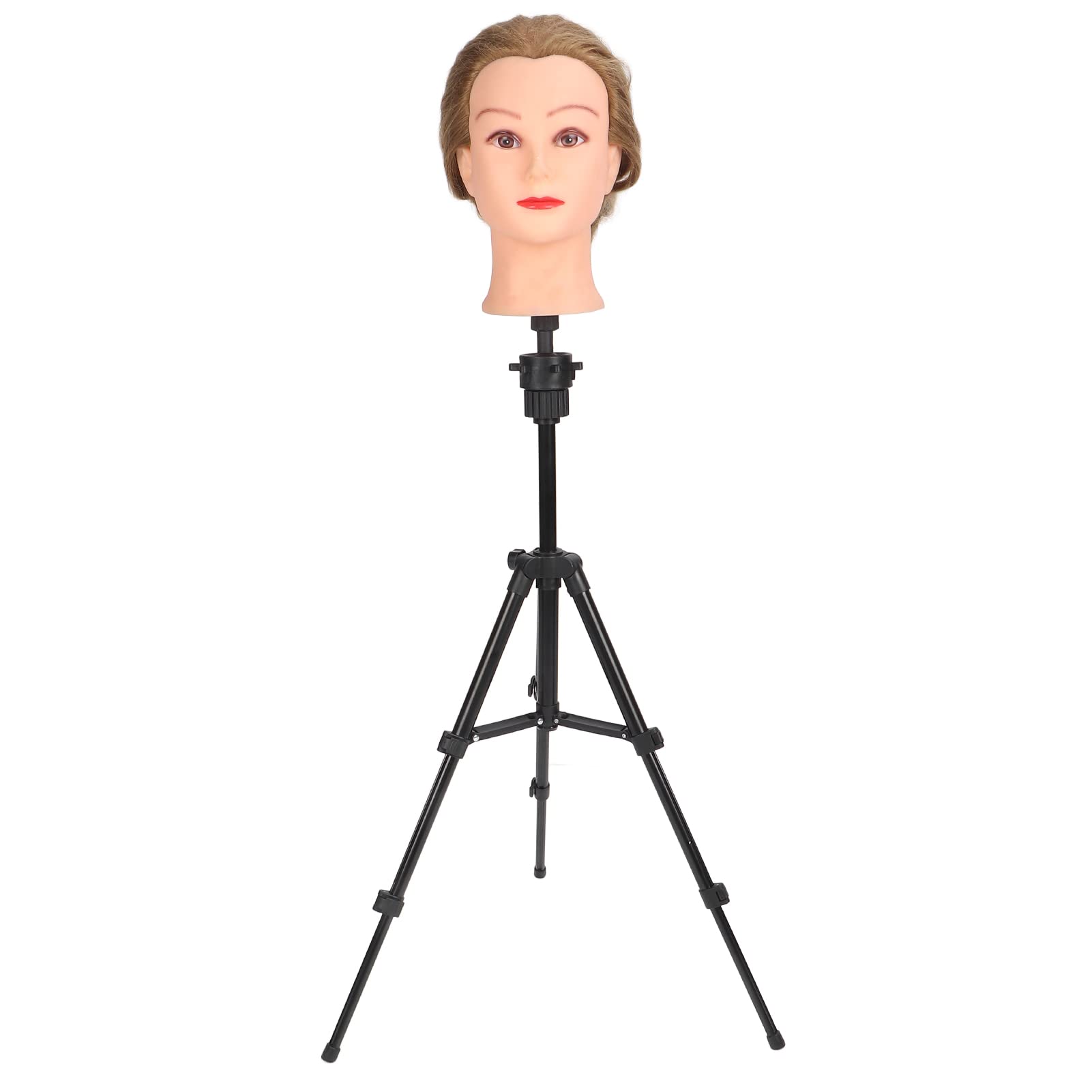 Adjustable Aluminum Alloy Wig Stand Tripod - 10-24 Inch Mini Hairdressing Head Holder for Styling, Training & Display - Perfect for Salon Practice, Cosmetology School & Home Hairdressing