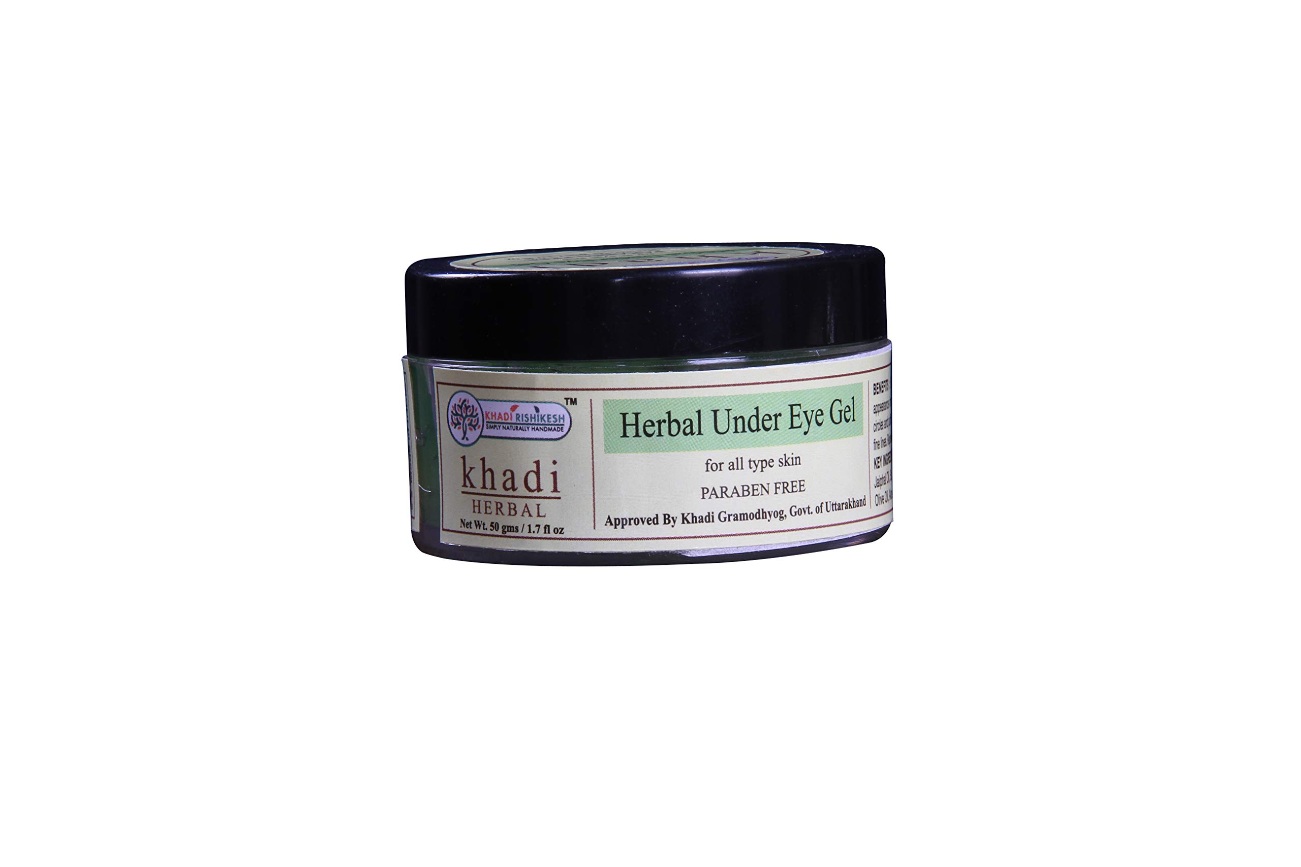 KHADI RISHKESH Herbal Under Eye Gel for Dark Circles & Puffiness - Natural Ayurvedic Eye Treatment for Brightening & Hydration - Perfect for Night Care & Morning Refreshment