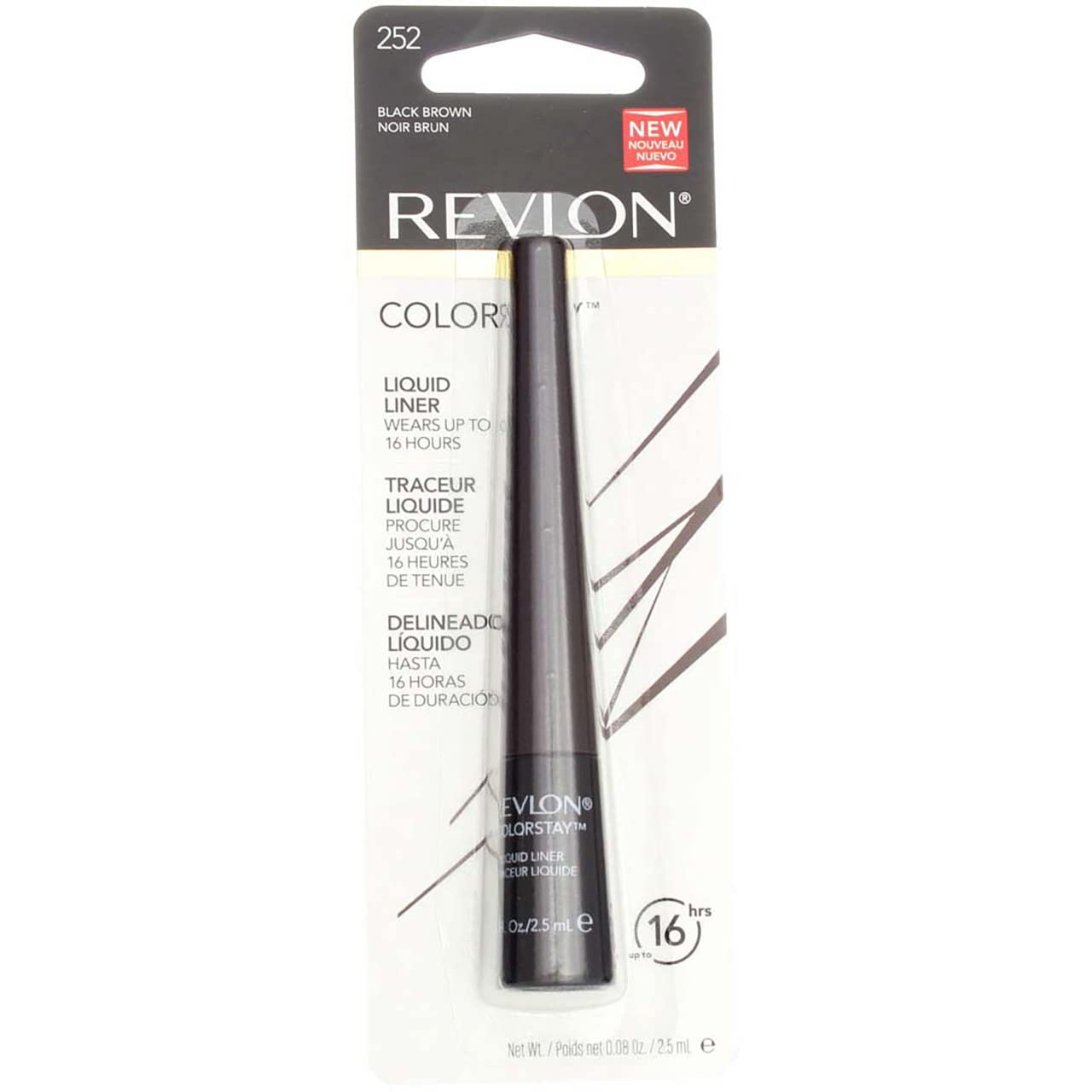 Revlon ColorStay Liquid Eyeliner - Black-Brown [252] - 0.08 oz (12 Pack) - Long Lasting, Smudge Proof Waterproof Eye Makeup - Perfect for Daytime Office Look & Night Out Party Makeup