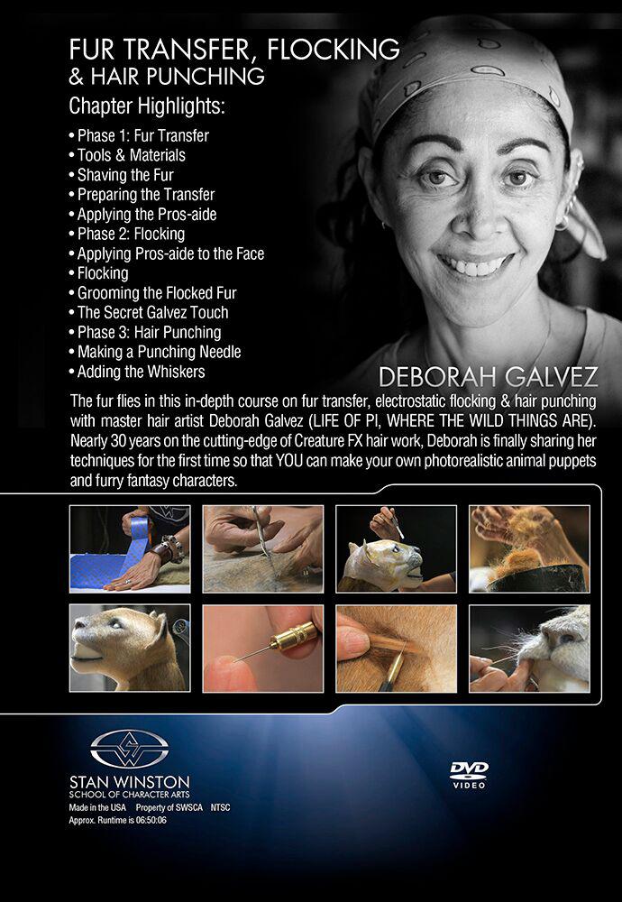 Stan Winston Studio Fur Transfer, Flocking & Hair Punching Techniques DVD - Professional Special Effects Tutorial for Cosplay, Halloween & Movie Props