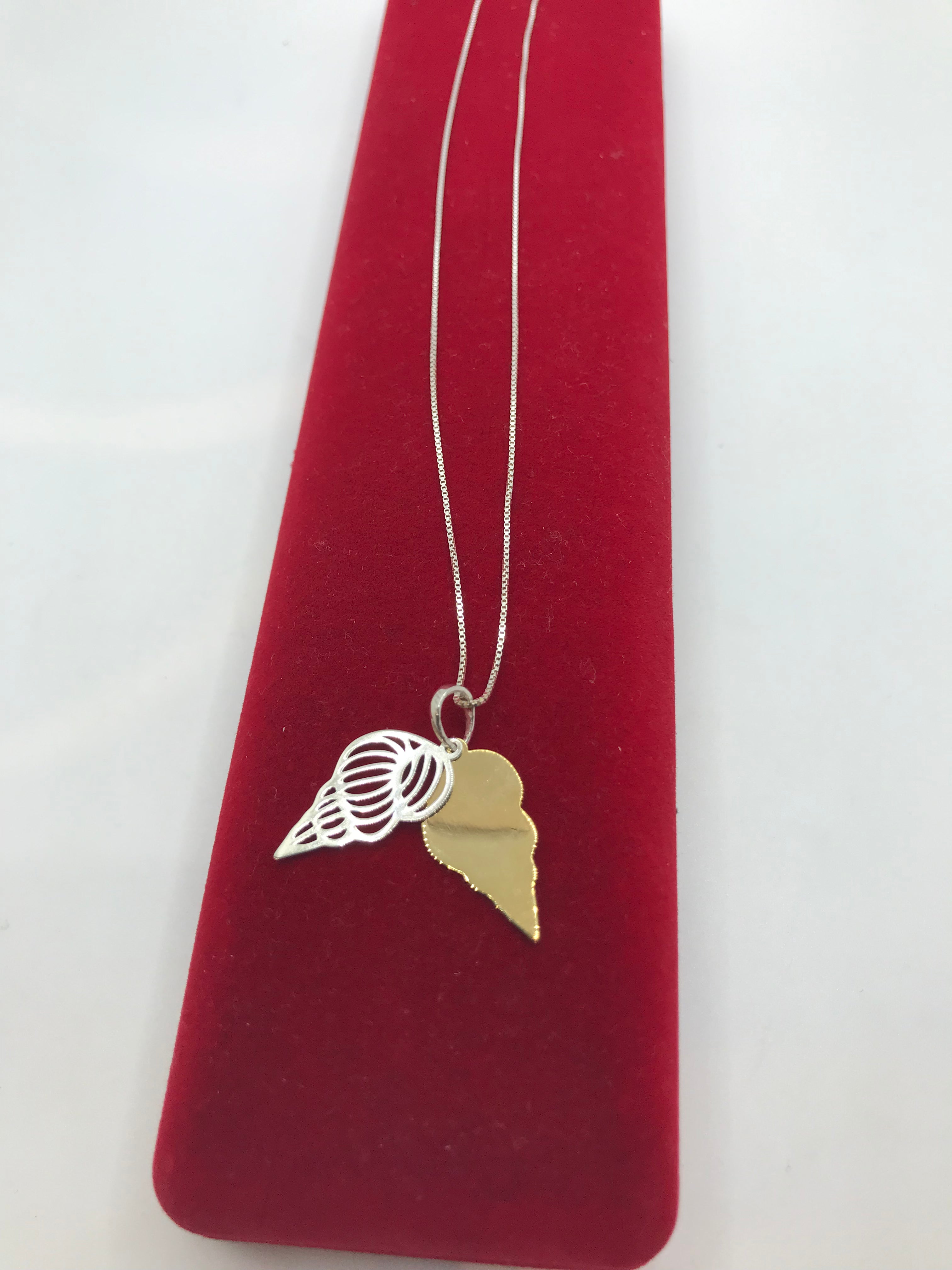 Sterling Silver & Gold Plated Seashell Pendant Necklace for Women - Perfect for Beach Vacations, Summer Outfits & Boho Jewelry Collection
