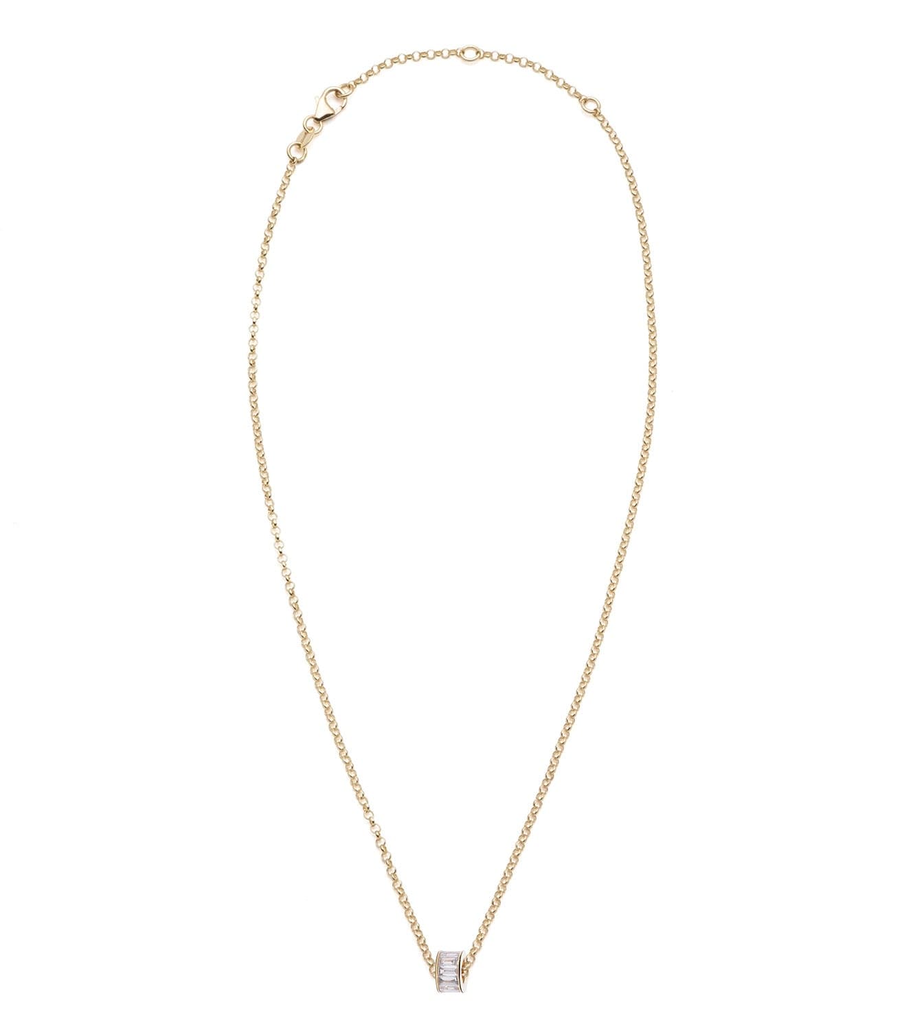 Baguette Diamond Heartbeat Belcher Chain Necklace - Elegant Fine Jewelry for Women, Perfect for Date Nights & Special Occasions