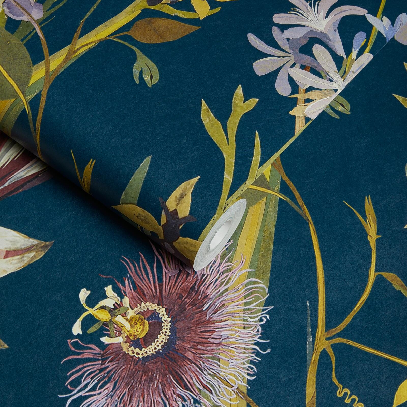 FLORA DELANICA Midnight Blue Peel and Stick Wallpaper - Self-Adhesive Removable Wallpaper for Bedroom, Living Room & Home Decor