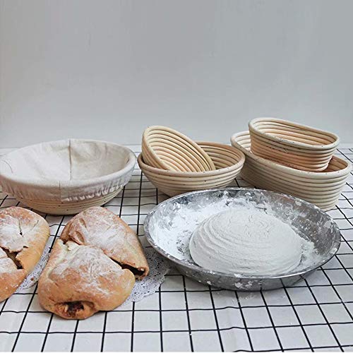 Emivery 2-Pack 9 Inch Round Bread Banneton Proofing Basket with Linen Liner - Perfect for Sourdough Bread Baking, Artisan Loaves & Homemade Bakery - Ideal for Professional Bakers & Bread Making Enthusiasts