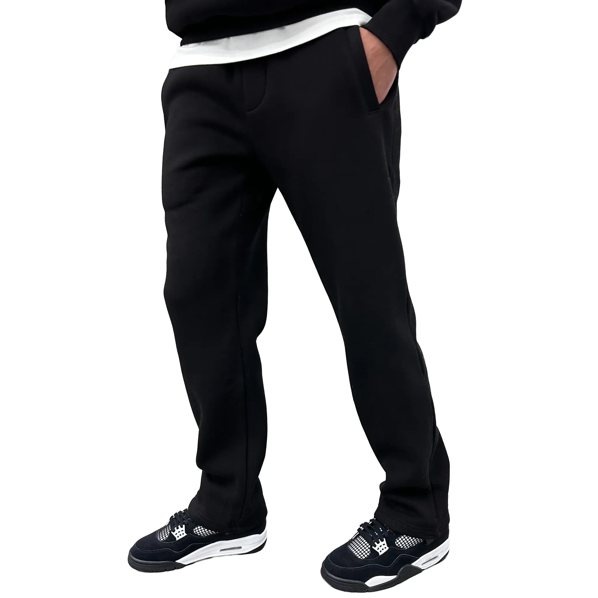 SIARR Essential Black Sweatpants for Men - Comfortable Casual Joggers with Pockets - Perfect for Gym, Lounge & Everyday Wear