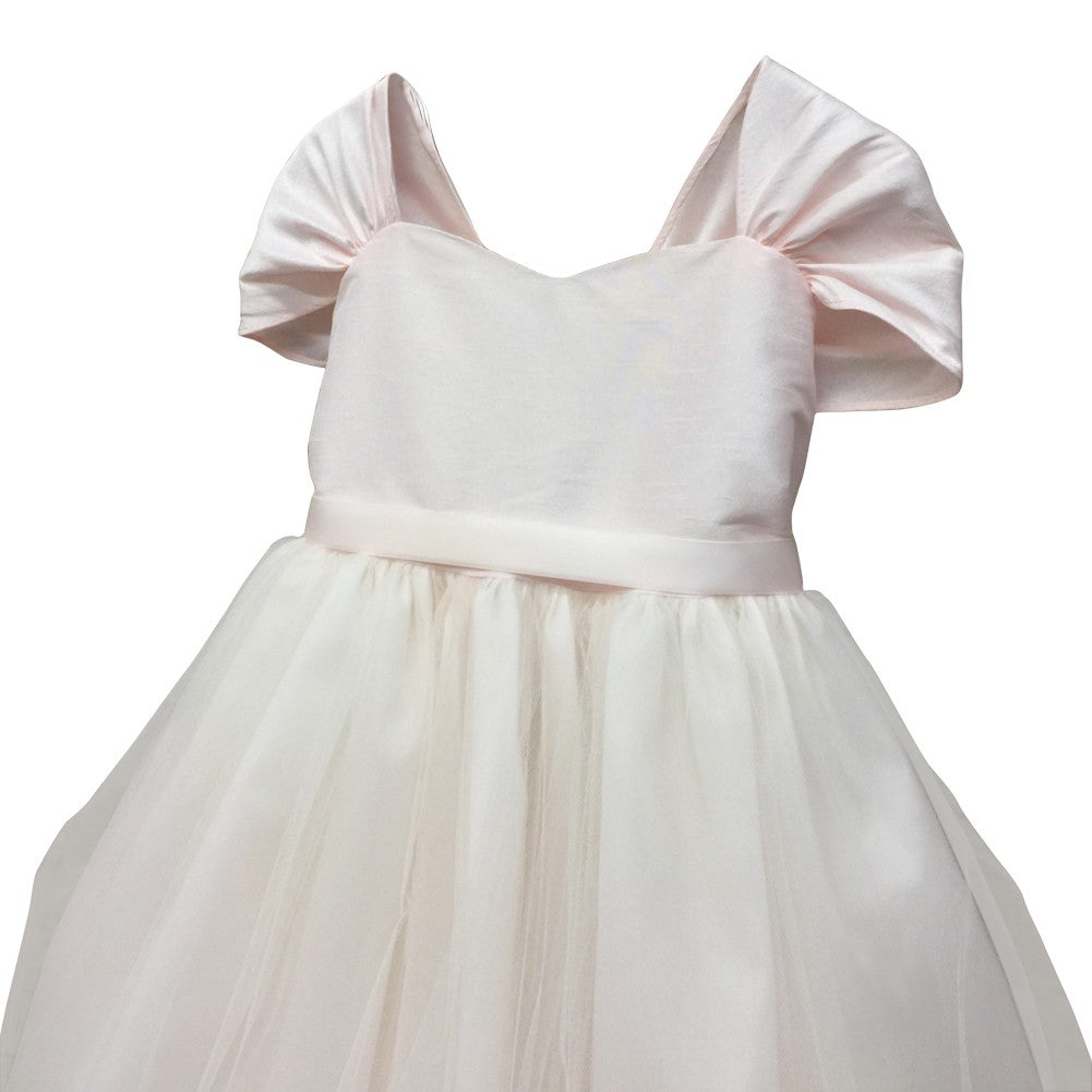 Big Girls Blush Pink Floating Petals Junior Bridesmaid Dress Size 8-12 | Elegant Flower Girl Gown for Weddings, Parties & Special Occasions