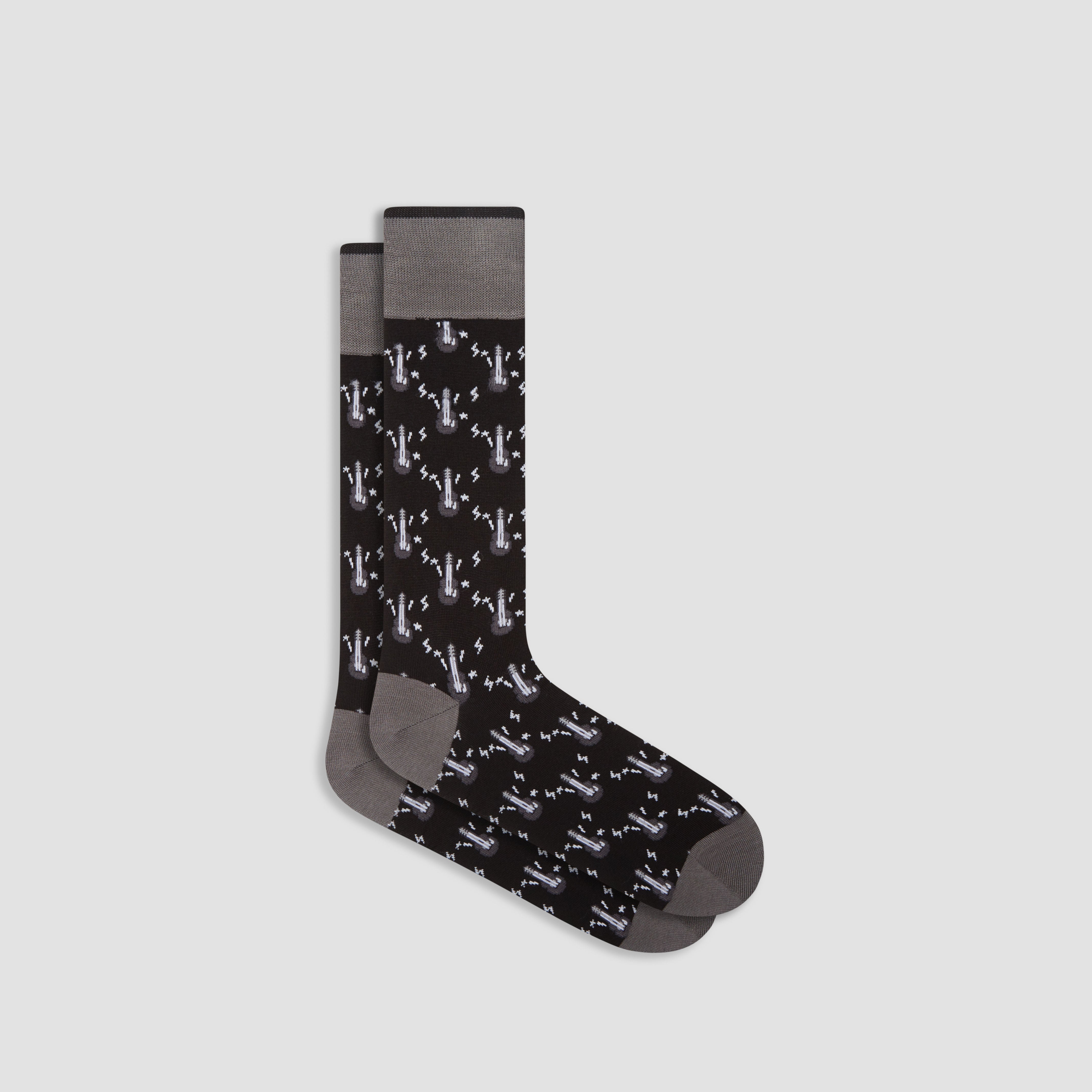 **Premium Cotton Guitar Print Mid Calf Socks for Men & Women - Comfortable & Stylish Music Lover Gift for Musicians, Performers & Guitar Enthusiasts**