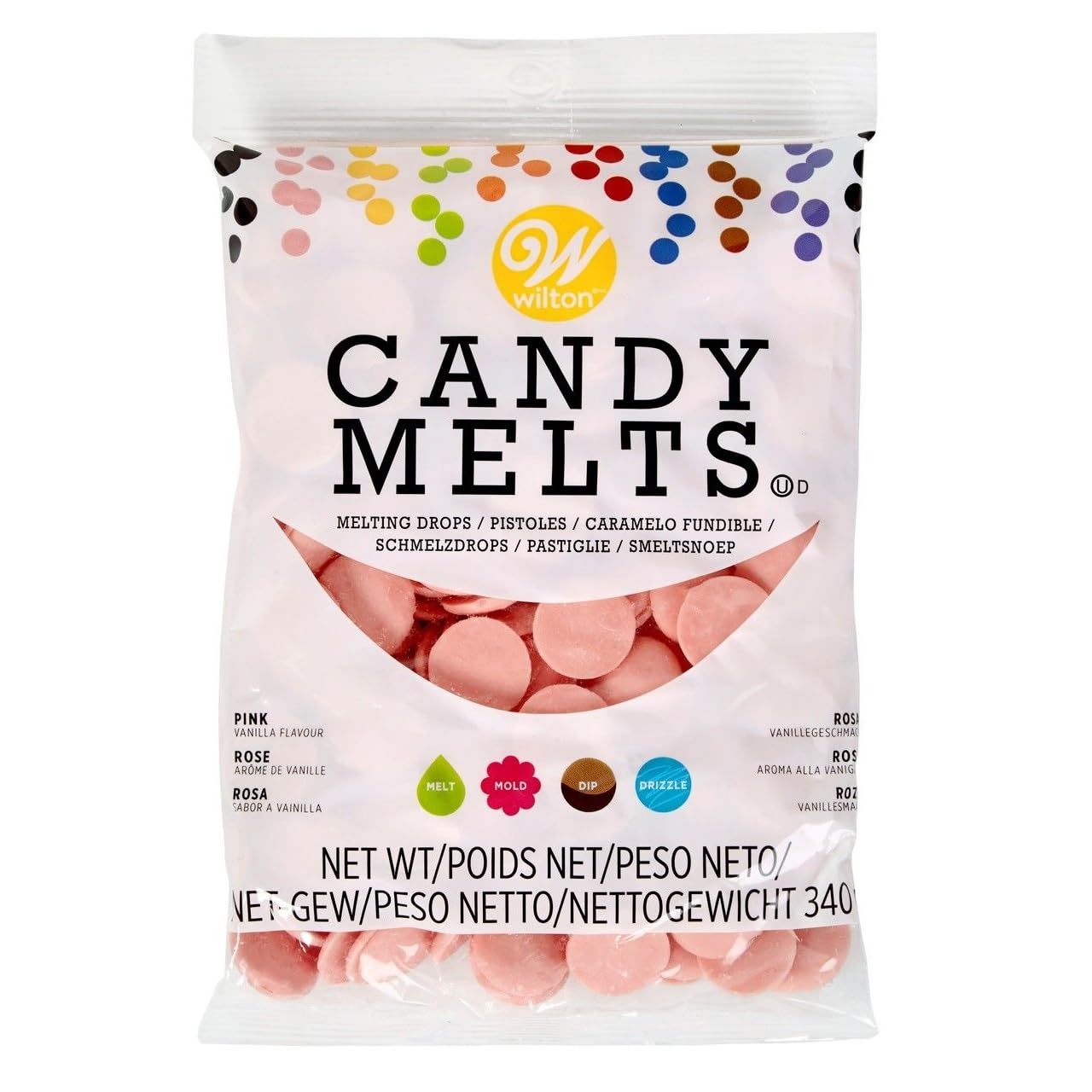Wilton Candy Melts Pink - 12oz (340g) Bulk Candy Melting Wafers for Cake Decorating, Chocolate Dipping & Candy Making - Perfect for Birthday Parties, Wedding Favors & Holiday Treats