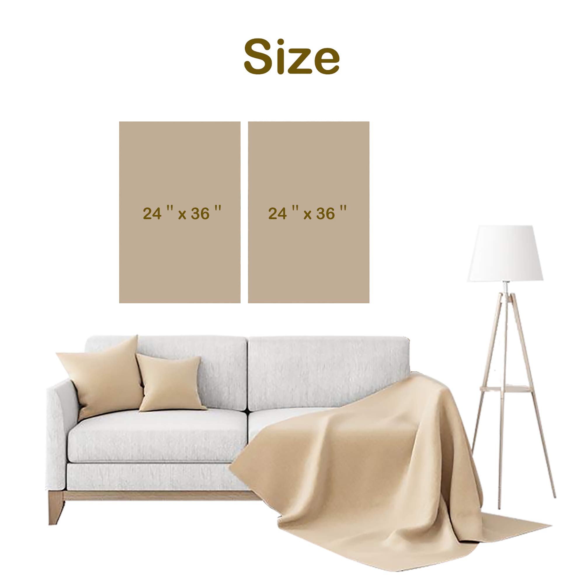 Abstract Blue and Gold Wall Art Set - 2 Panel Canvas Oil Painting (36