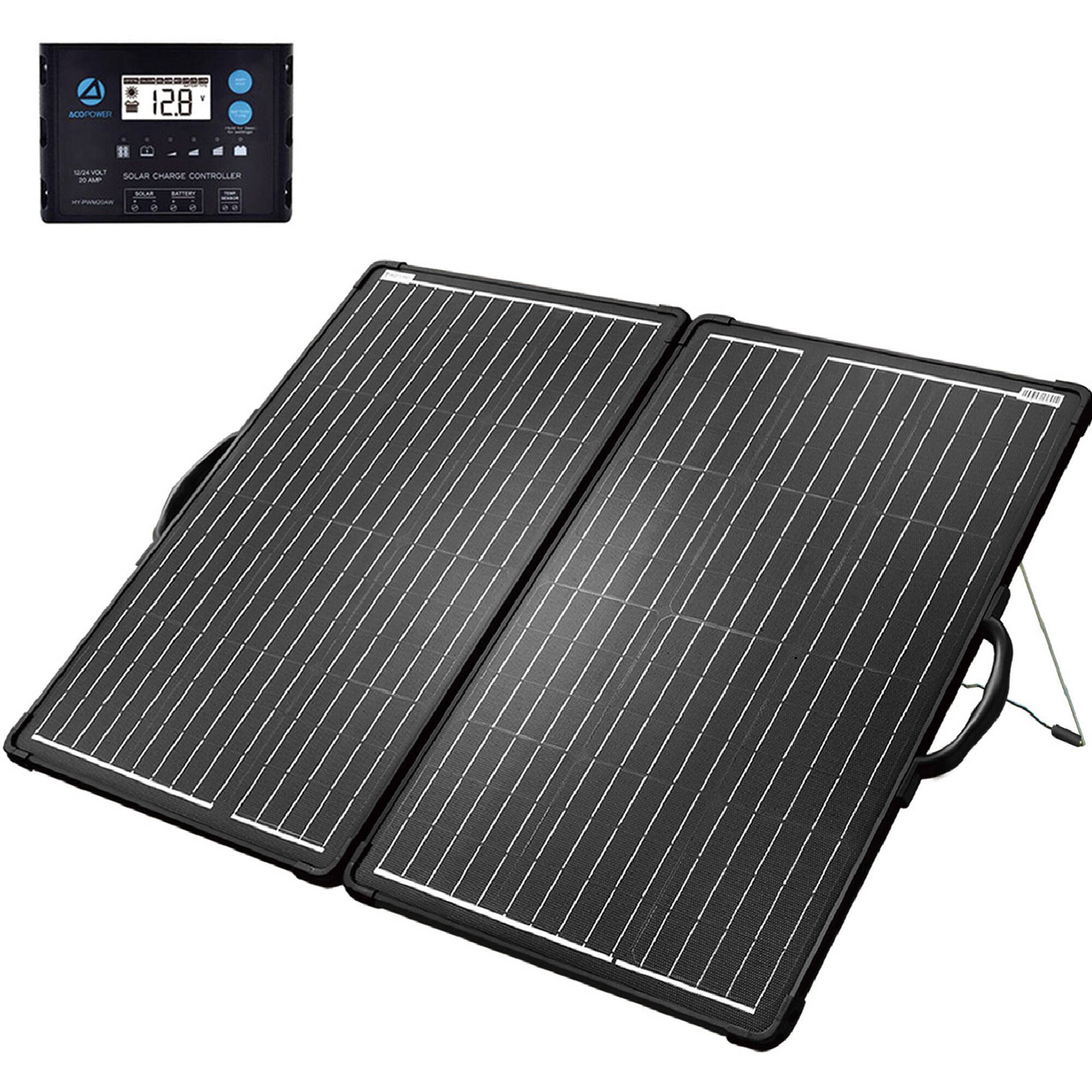 Acopower 100W Foldable Solar Panel Kit - All Black Framed Design for Camping, RV & Off-Grid Power