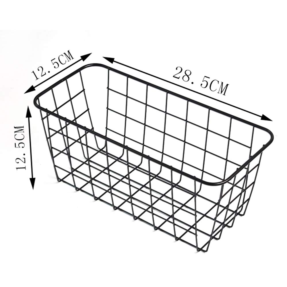 3-Pack Metal Wire Storage Baskets - Wall Mounted Organizer Bins for Kitchen, Bathroom, Pantry & Closet - Space Saving Storage Solution for Home, Office, Laundry Room & Garage Organization