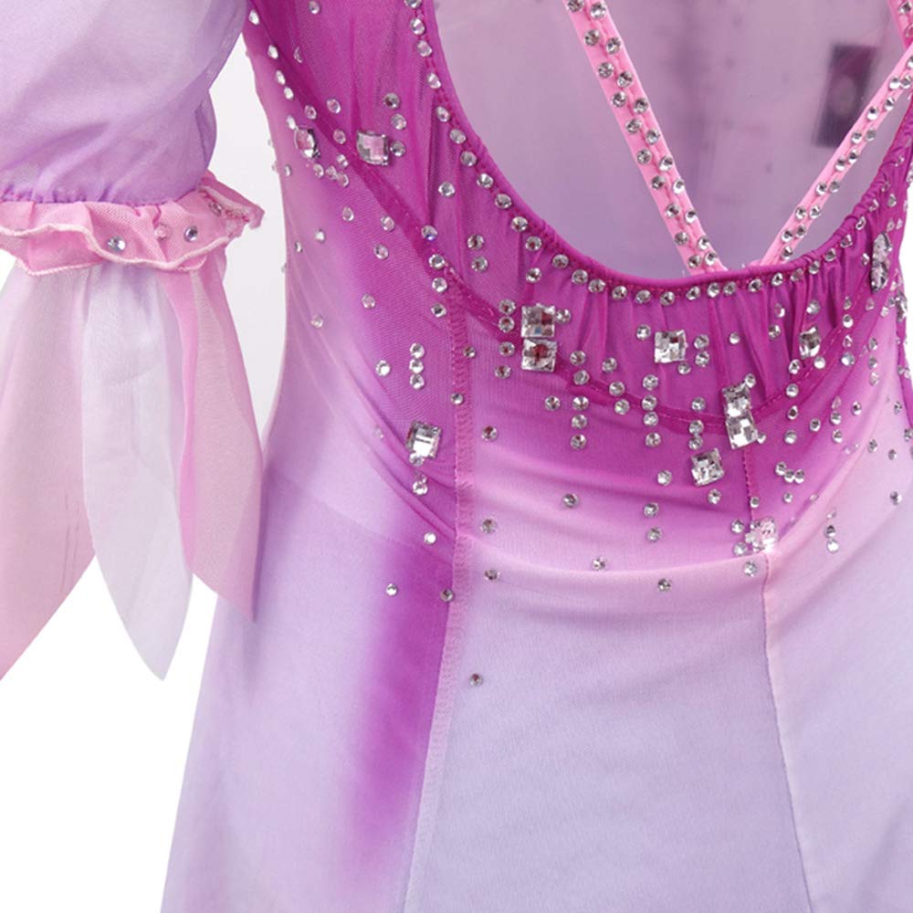 Women's & Girls' Ice Skating Dress - Pink Short Sleeve Competition Leotard for Figure Skating Performances | Perfect for Competitions, Shows & Practice