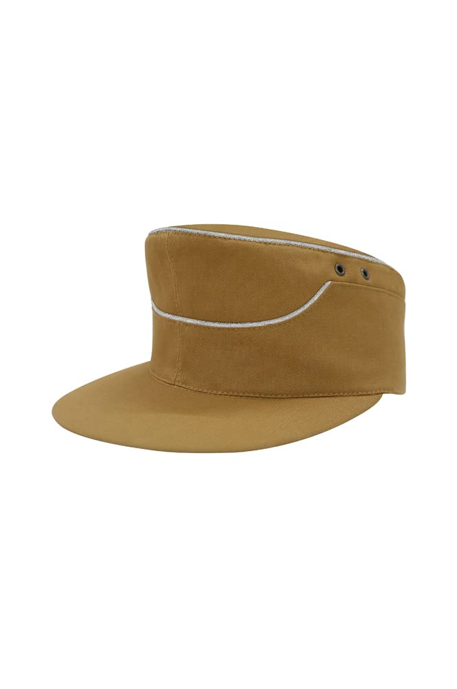 MilitaryHarbor DAK Tropical Luftwaffe Officer Sand M41 Field Cap - WWII German Army Style Hat for Reenactment, Cosplay & Outdoor Adventures