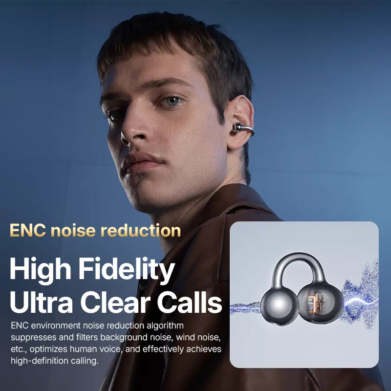 Sanag S8S Ear Clip Wireless Bluetooth Headphones - Open Ear Air Conduction Sport Headset for Running, Cycling & Workout - Sweatproof Lightweight Design for Gym & Outdoor Activities