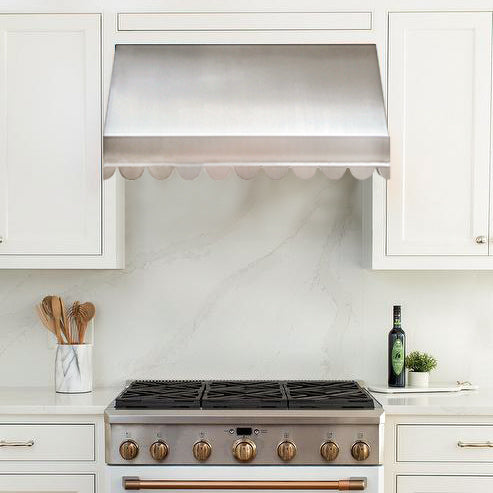 RHM Custom Stainless Steel Wall Mounted Range Hood - 30 Inch White Kitchen Vent Hood with Powerful Extraction - Perfect for Modern Home Kitchen & Restaurant Use