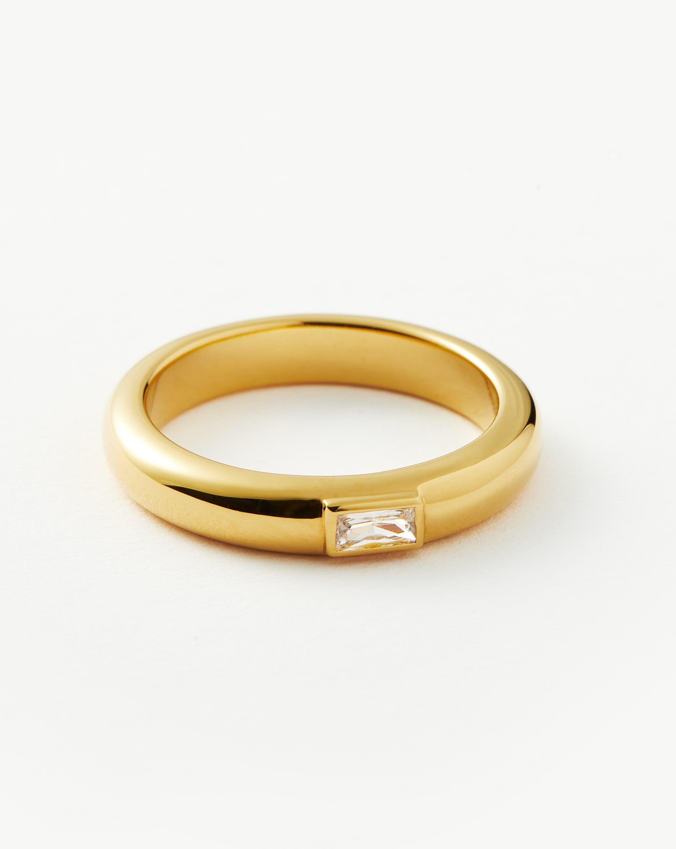 18K Gold Vermeil Stackable Stone Band Ring with Cubic Zirconia - Elegant Stacking Ring for Women, Perfect for Everyday Wear, Gifts & Layering Jewelry