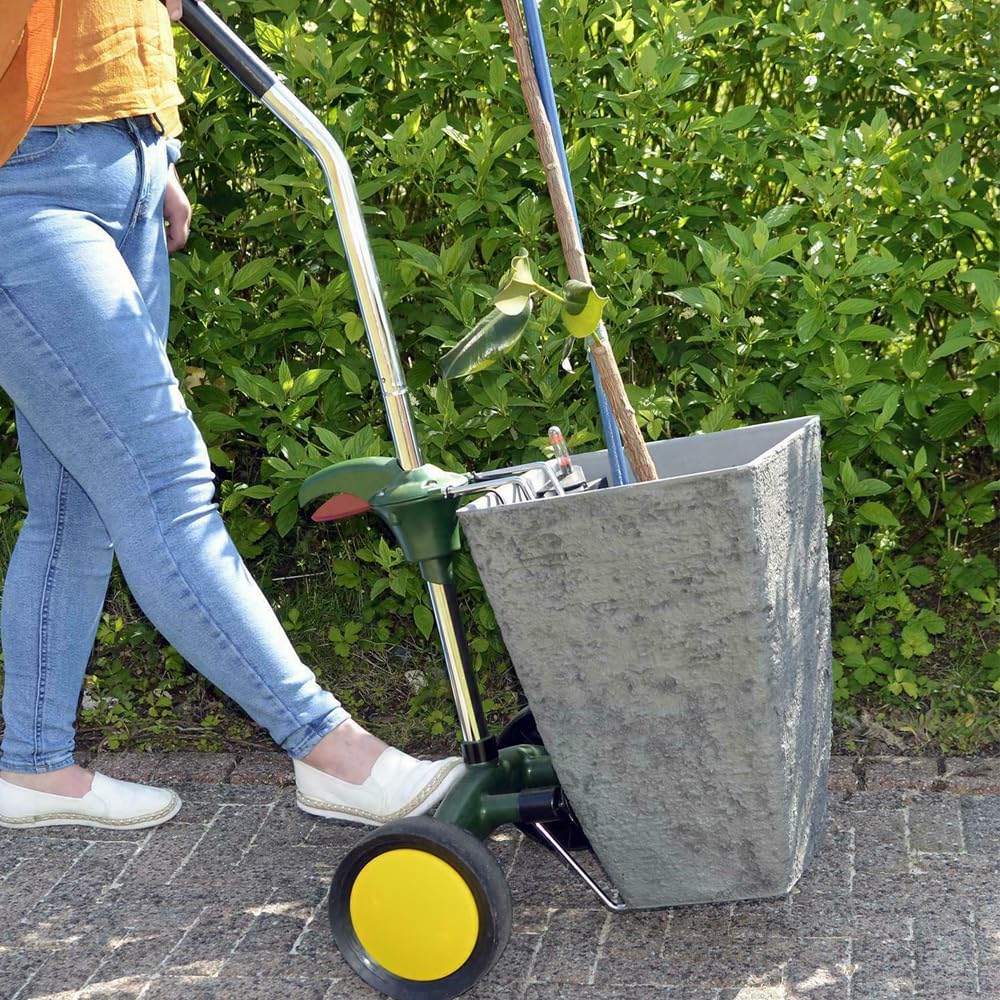 Heavy Duty Garden Pot Mover Dolly with Adjustable Handle & Flat-Free Wheels - Plant Caddy Trolley for Large Flower Pots, Potted Trees & Outdoor Planters | Perfect for Patio, Deck & Greenhouse Use
