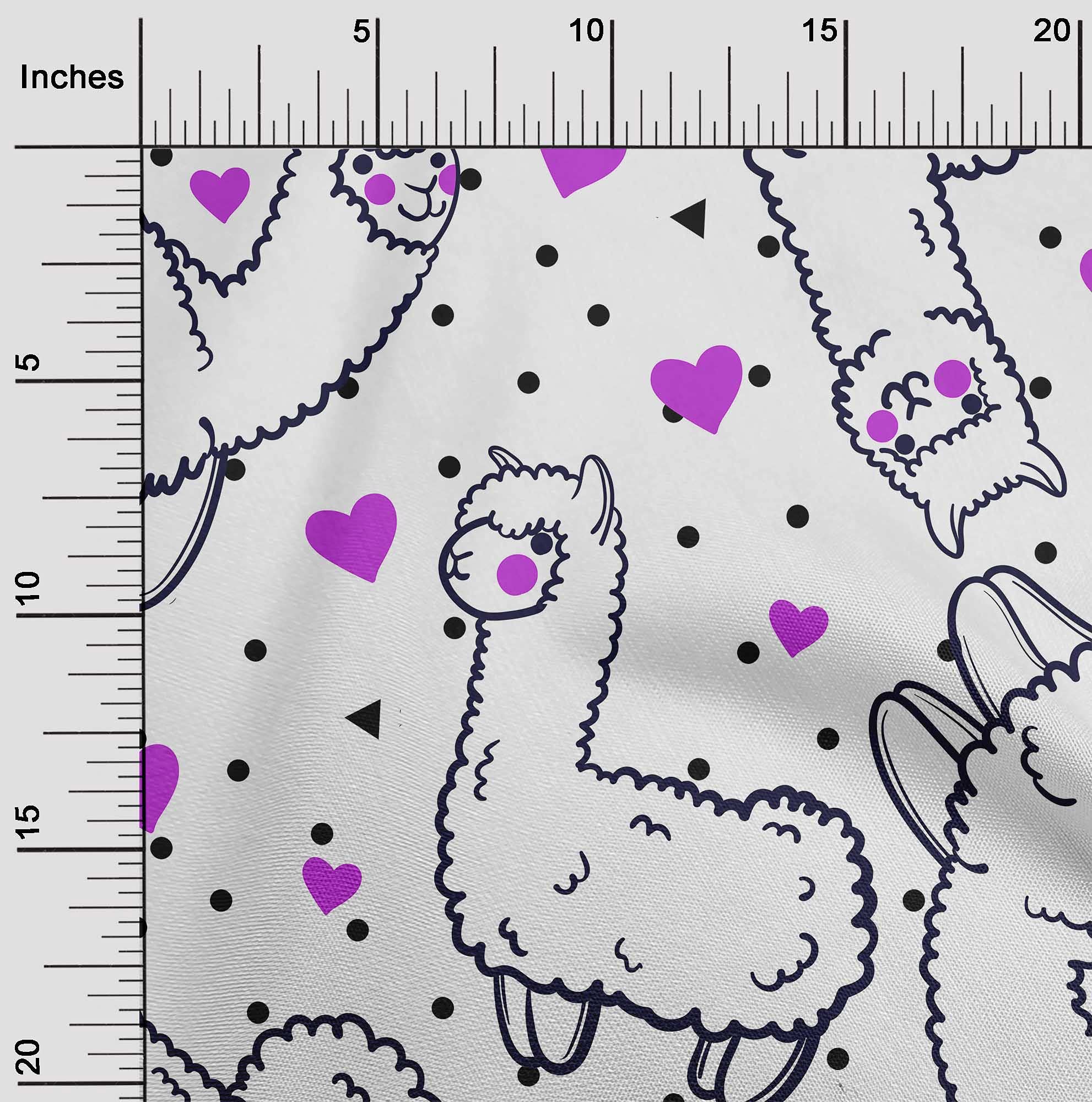 oneOone Georgette Viscose White Fabric - 42 Inch Wide Sheep Print Dress Material by The Yard | Perfect for Nursery Decor, DIY Dresses & Home Sewing Projects