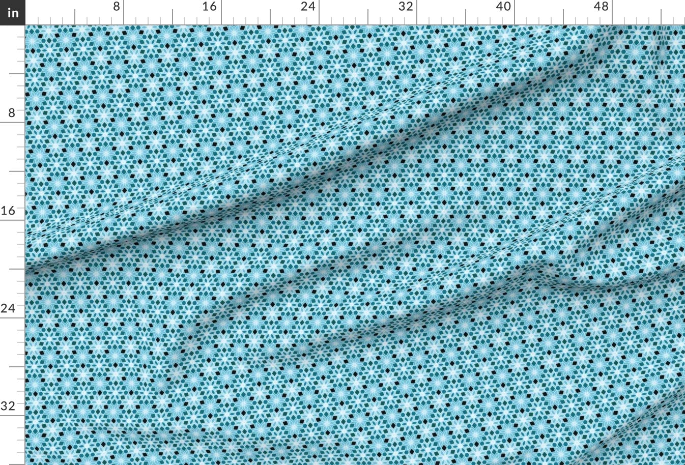 Kaleidoscope Hexagon Flower Pastel Crystals Floral Printed Minky Fabric by The Yard - Soft Baby Blanket Material, Quilt Backing & Plush Toy Fabric for Sewing Projects (Black, Green, Blue)