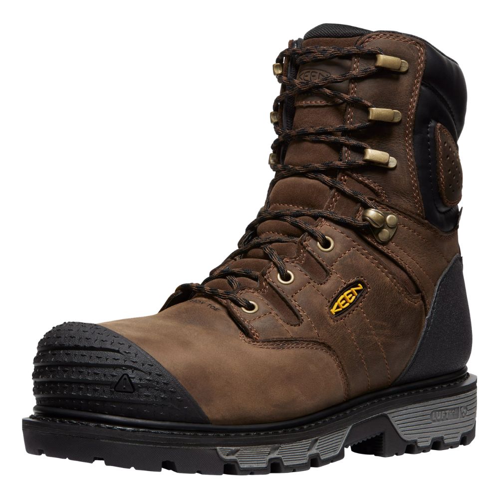 **Keen Camden Men's Size 8 Insulated Waterproof Composite Toe Work Boots - Brown (Model 1028289) | Durable Safety Footwear for Construction, Hiking & Outdoor Work**
