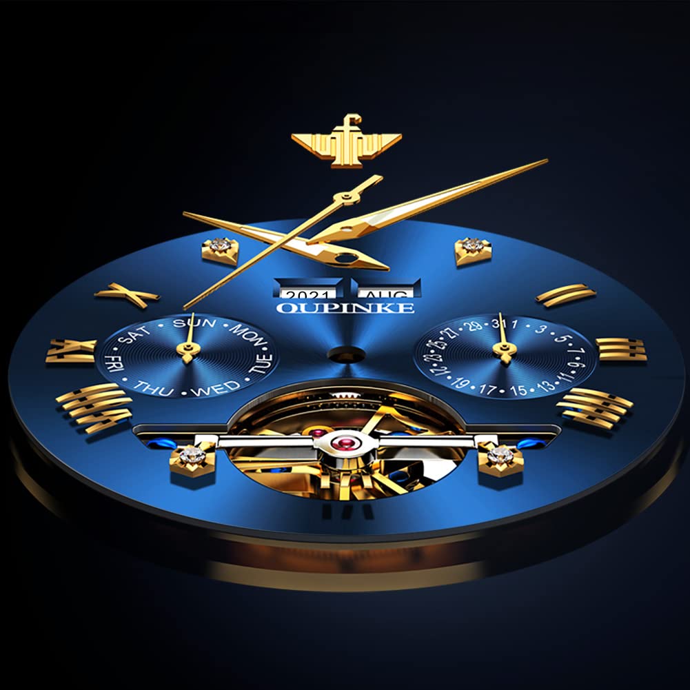 Premium Automatic Skeleton Self-Winding Dress Watch for Men - Business Waterproof Luminous Tungsten Steel Wristwatch | Perfect for Office, Formal Events & Special Occasions