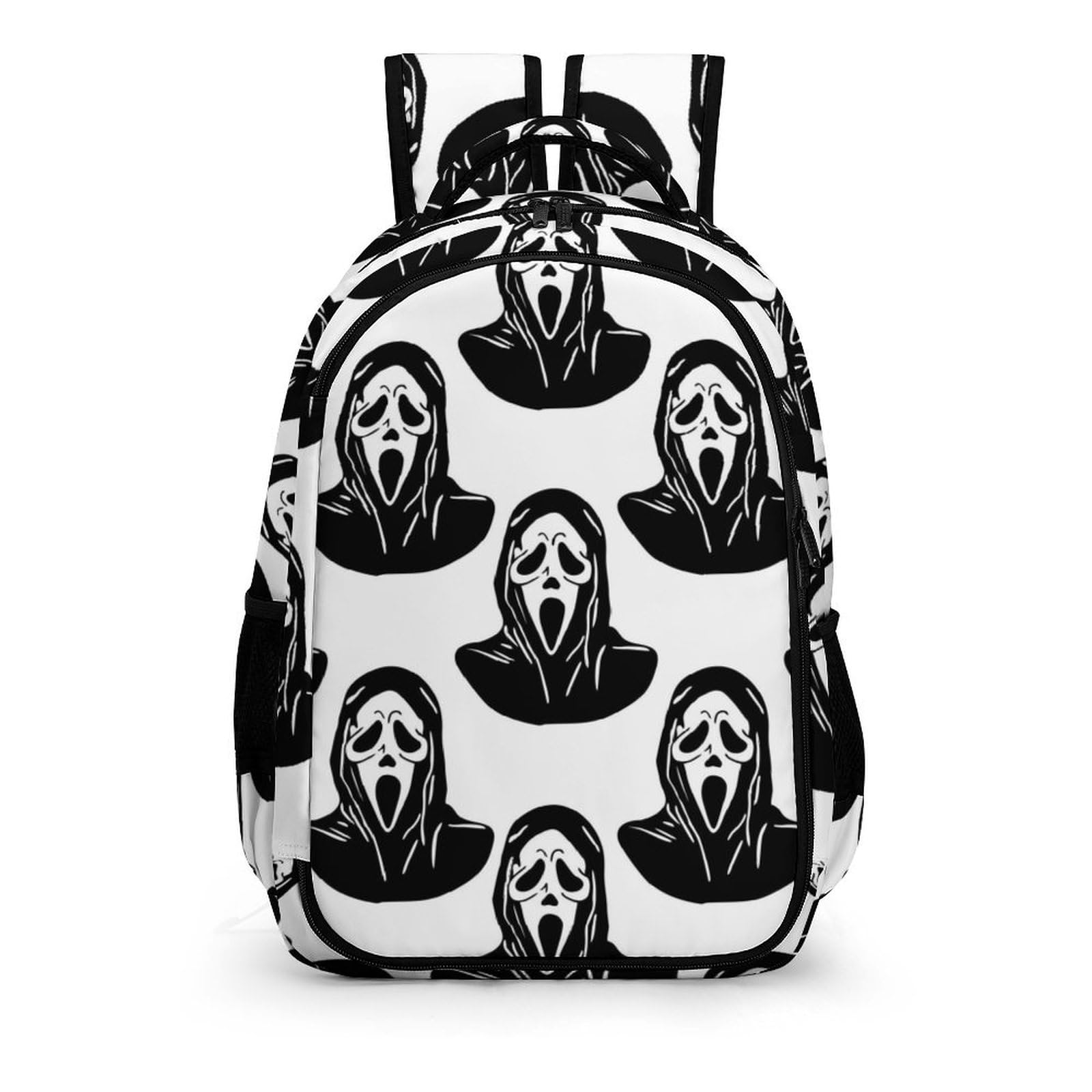 Scream Black Mask Ghost Devil Travel Laptop Backpack - Large Durable Computer Bag for Work, Camping & Daily Use - Funny Casual Daypack for Women & Men - Perfect for Office, School, Travel & Outdoor Adventures