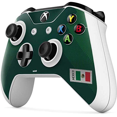 Skinit Decal Gaming Skin for Xbox One S Controller - Mexico Soccer Flag Design | Custom Protective Cover for Enhanced Grip & Style | Perfect for Gamers & Sports Fans