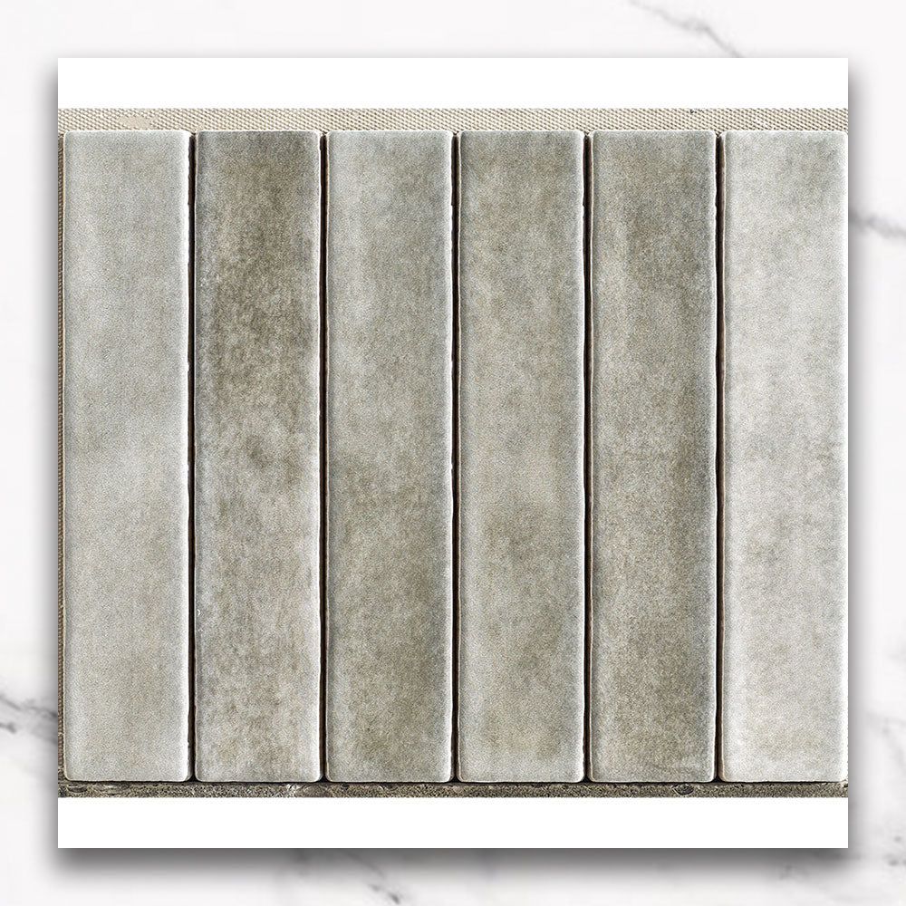 Premium Marrakesh Ash Grey 250x50 Zellige Matte Subway Tile - Moroccan-Inspired Ceramic Wall & Backsplash Tile for Kitchen, Bathroom, and Shower
