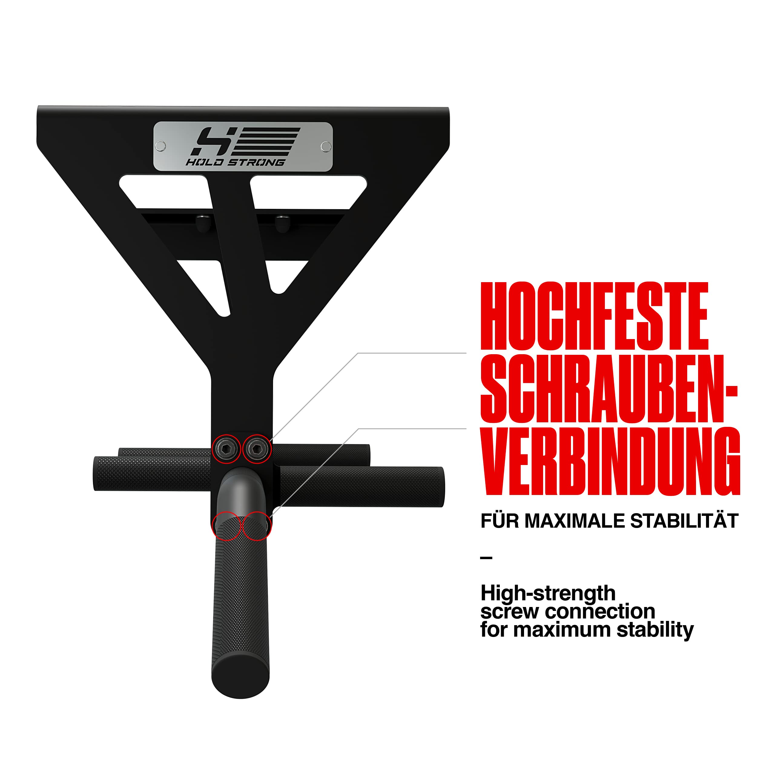 HOLD STRONG Fitness HS-K-D6 Pull Up Bar for Home Gym - Gray | Doorway Exercise Equipment for Strength Training & Bodyweight Workouts